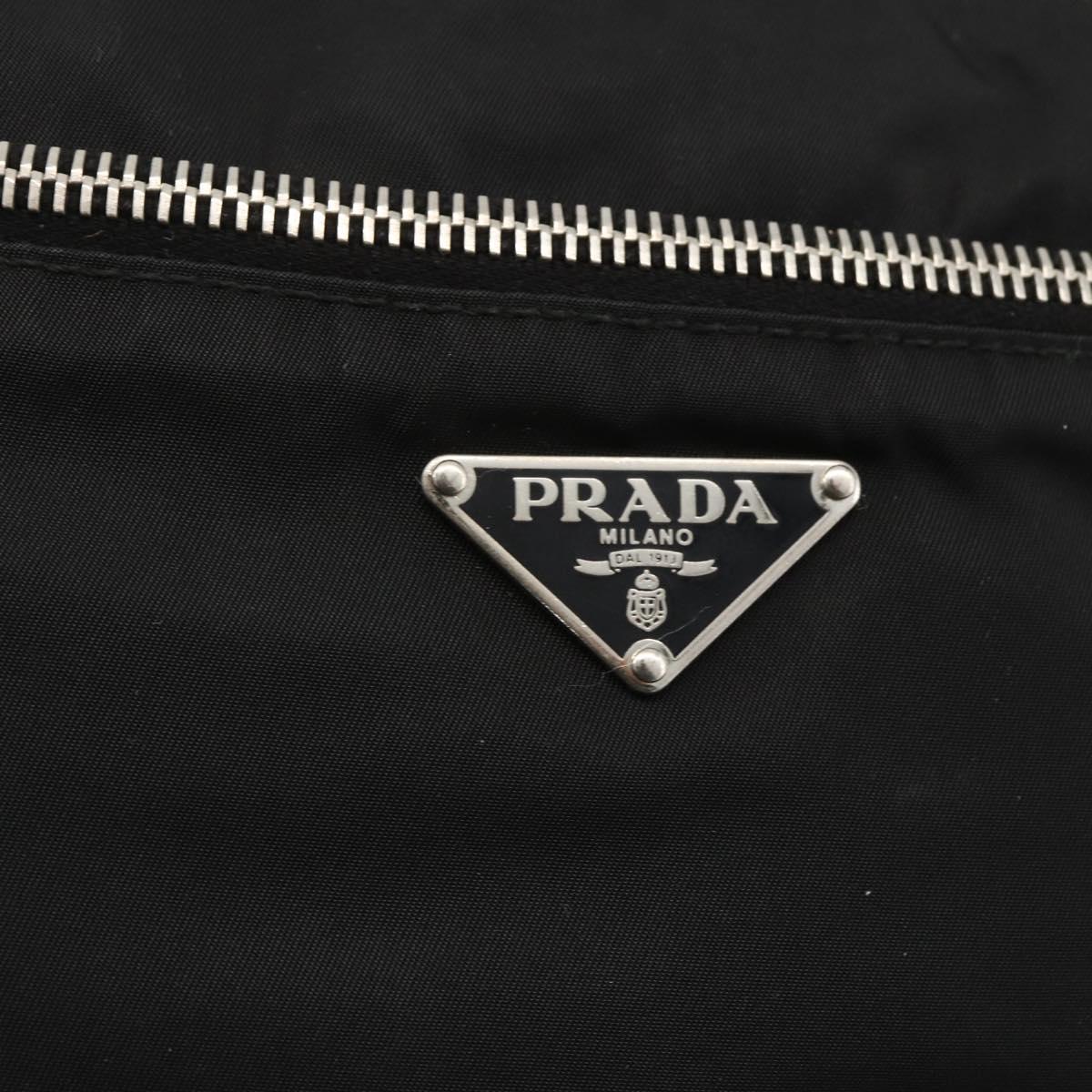 PRADA Shoulder Bag Nylon Black Silver Auth BSZ071