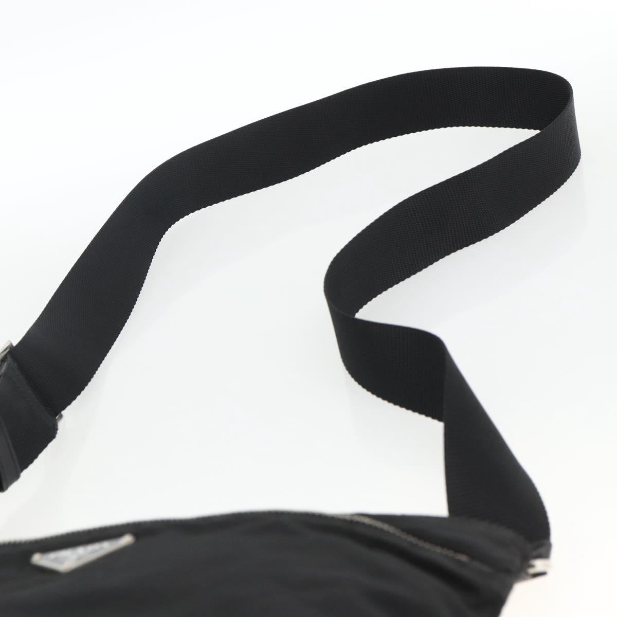 PRADA Shoulder Bag Nylon Black Silver Auth BSZ071