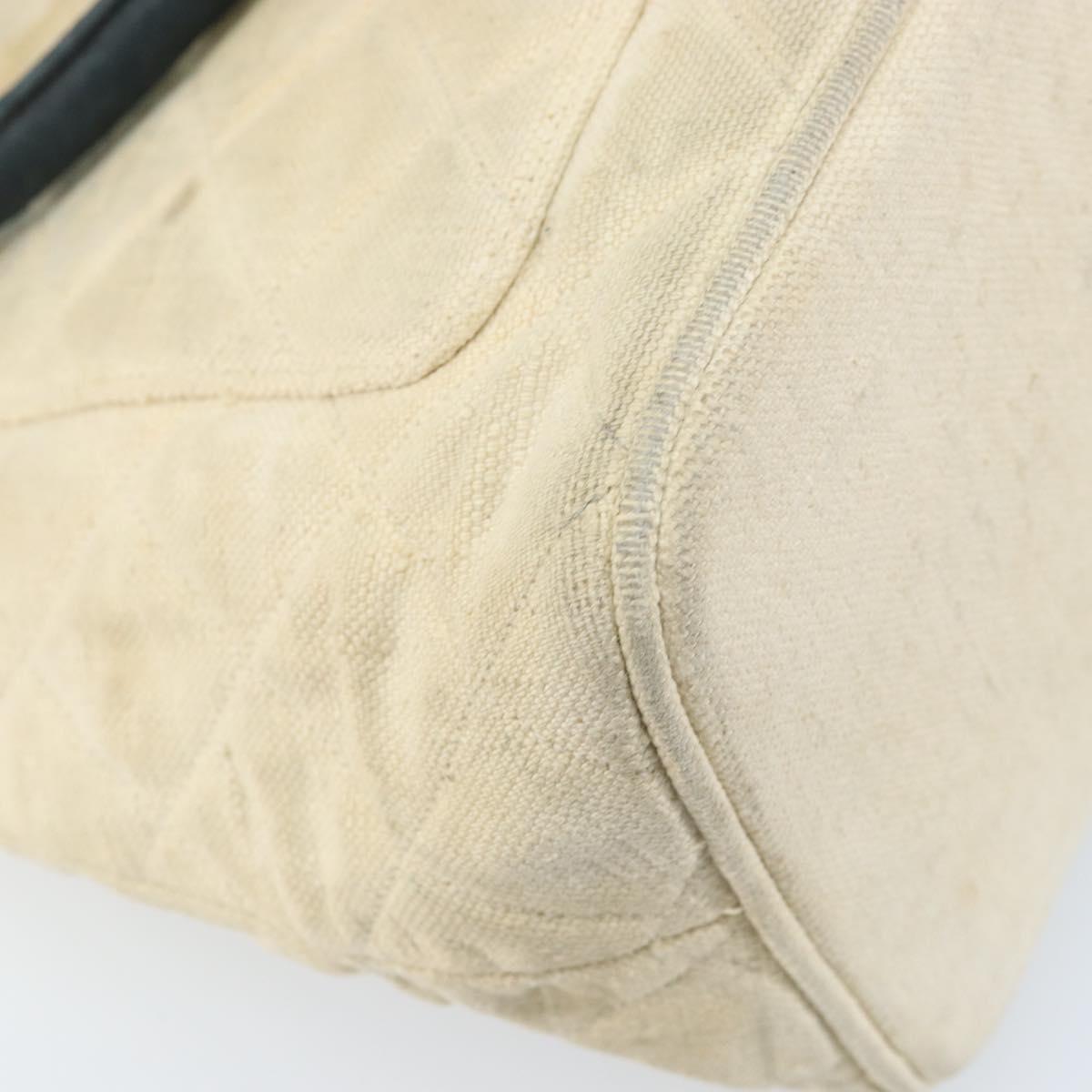 CHANEL Standard Tote Bag Canvas Beige Gold CC Auth BSZ077