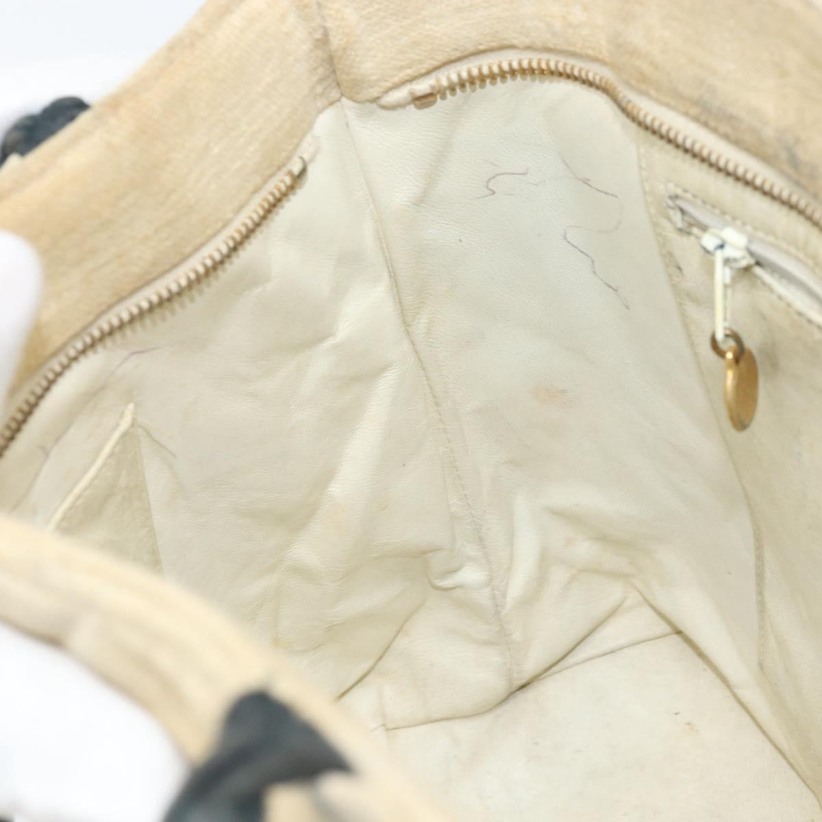 CHANEL Standard Tote Bag Canvas Beige Gold CC Auth BSZ077
