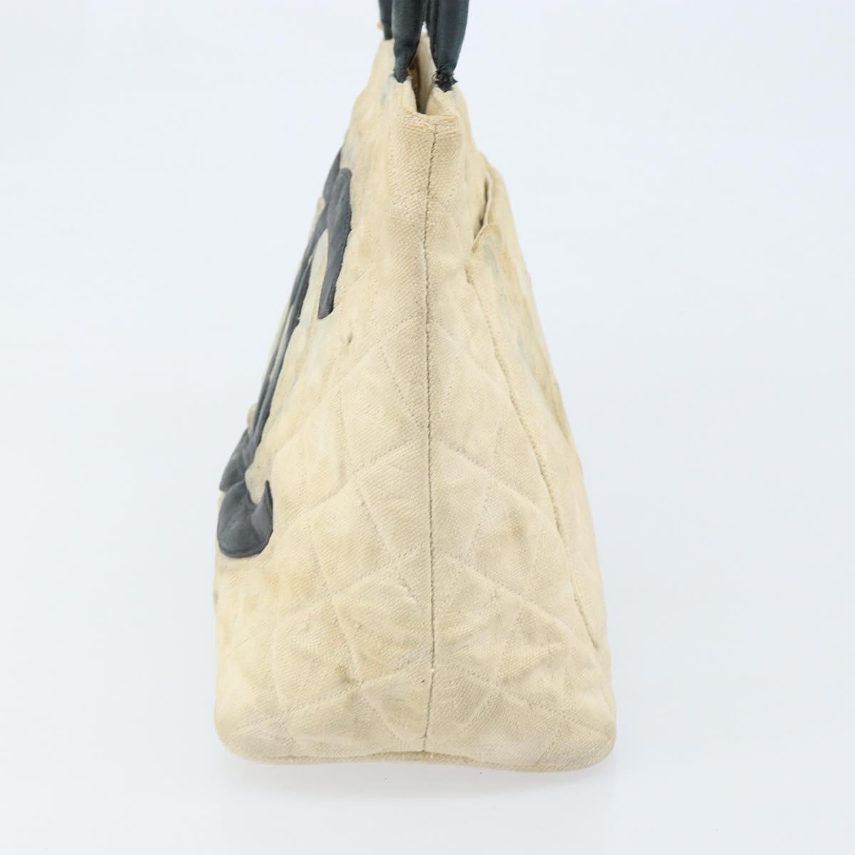 CHANEL Standard Tote Bag Canvas Beige Gold CC Auth BSZ077