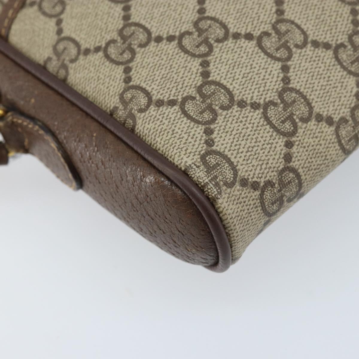 GUCCI GG Supreme Web Sherry Line Bag PVC Beige Gold 116 02 089 Auth BSZ082