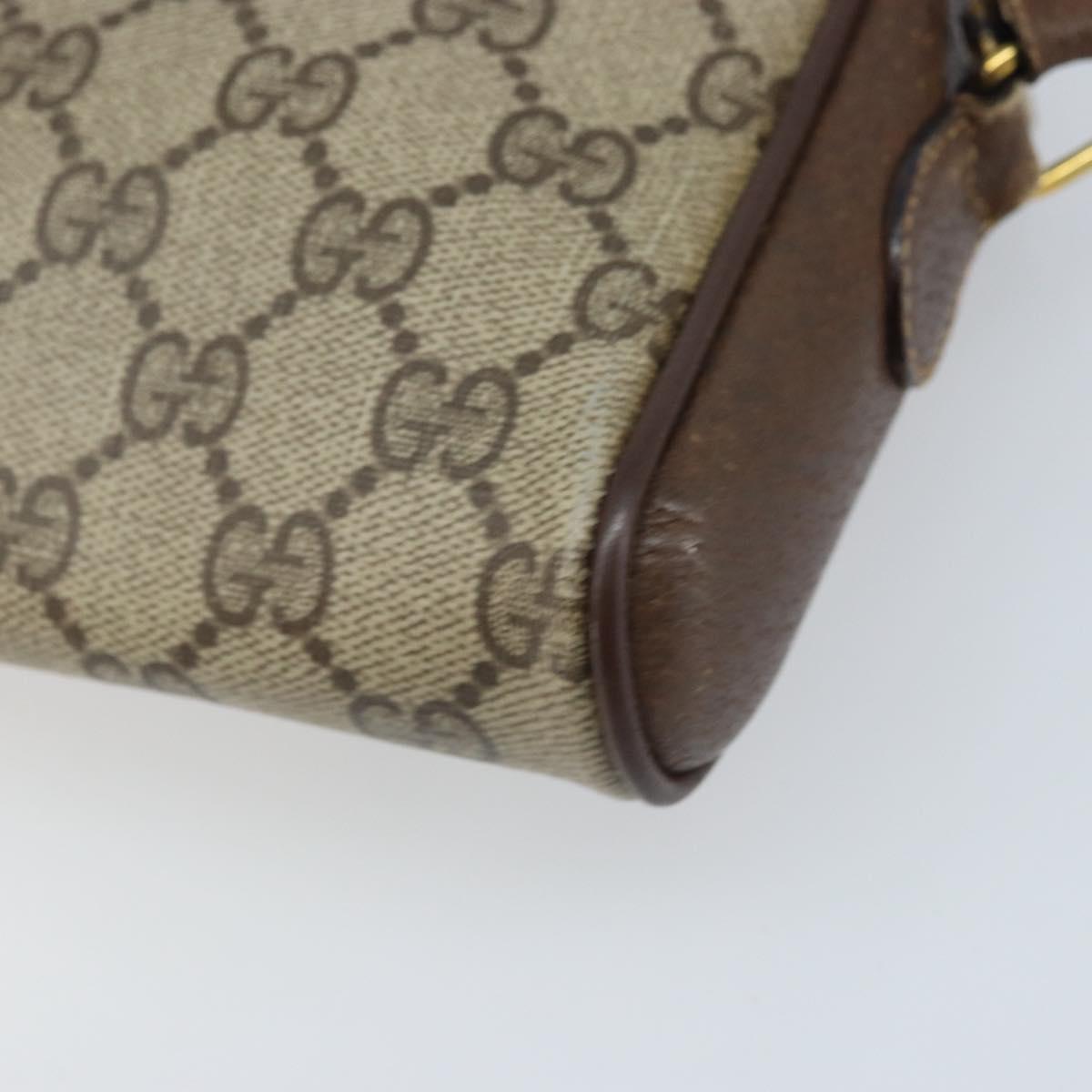GUCCI GG Supreme Web Sherry Line Bag PVC Beige Gold 116 02 089 Auth BSZ082