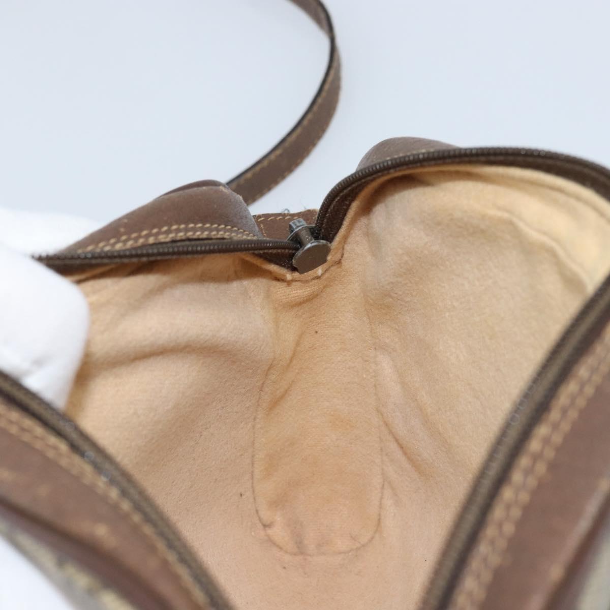 GUCCI GG Supreme Web Sherry Line Bag PVC Beige Gold 116 02 089 Auth BSZ082