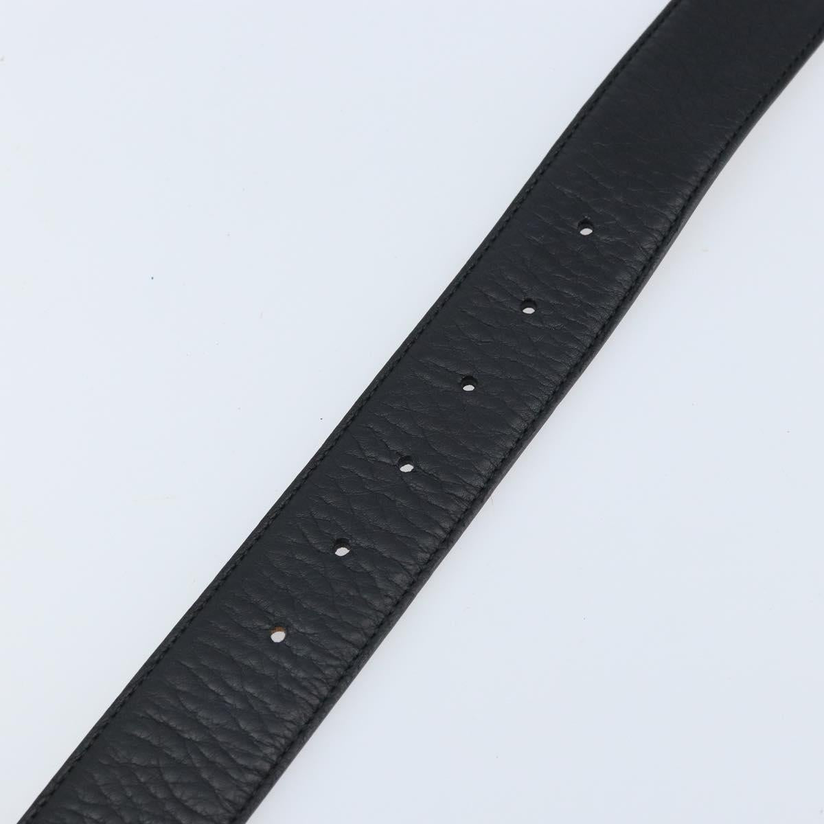 GUCCI Belt Leather 39"" Black Gold 245884 214351 85 34 Auth BSZ094