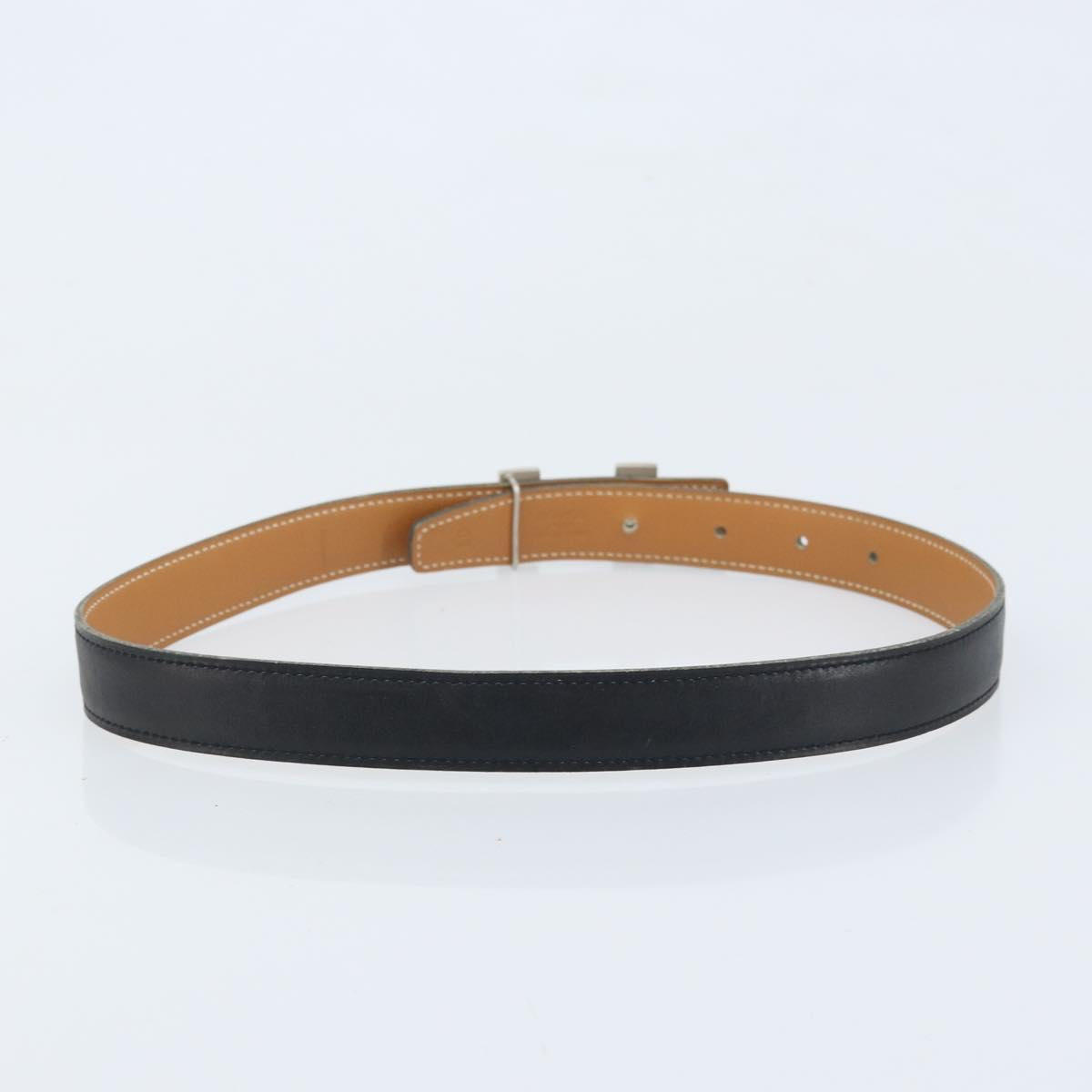 HERMES Constance Mini Reversible Belt Leather 29.1"" Black Auth BSZ097