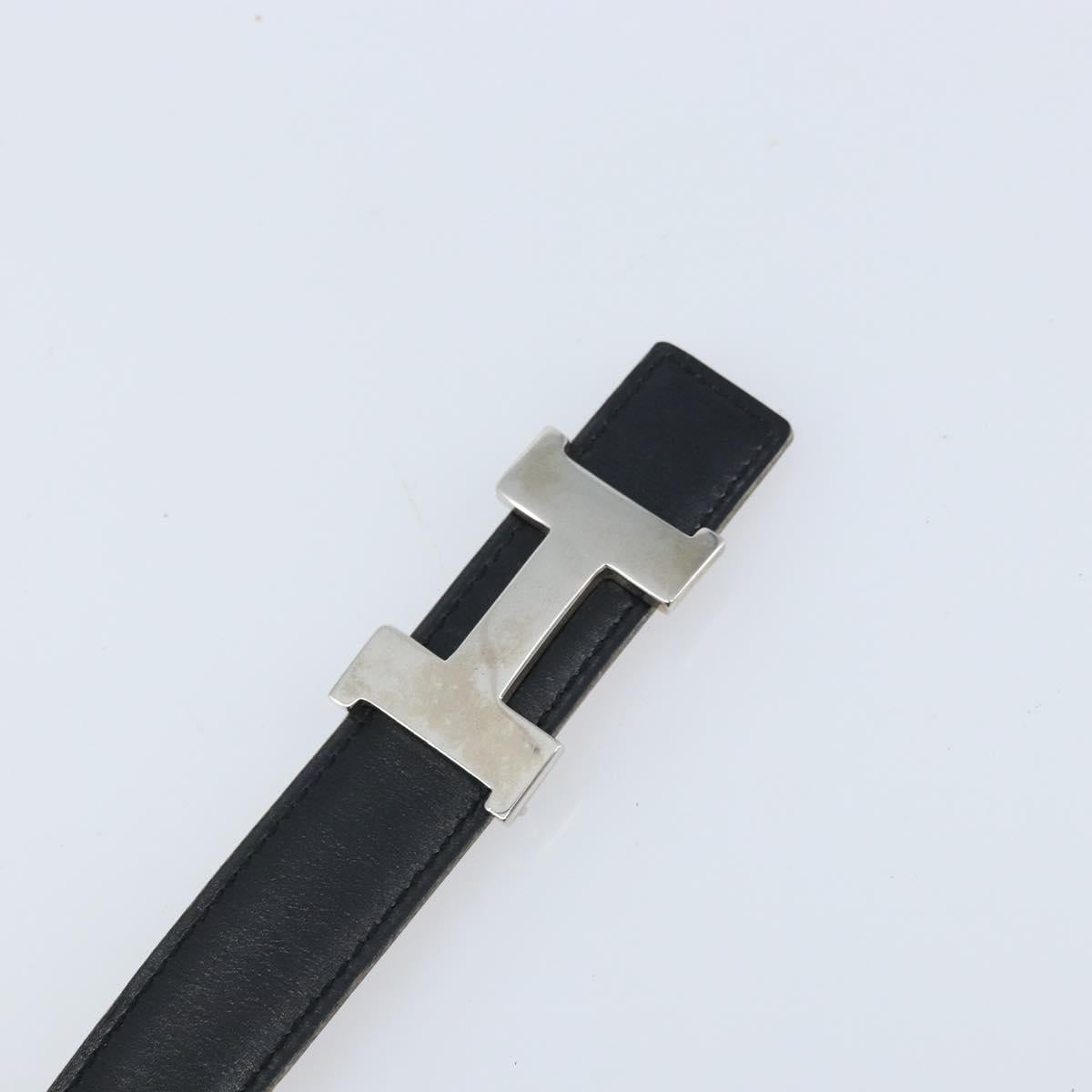 HERMES Constance Mini Reversible Belt Leather 29.1"" Black Auth BSZ097