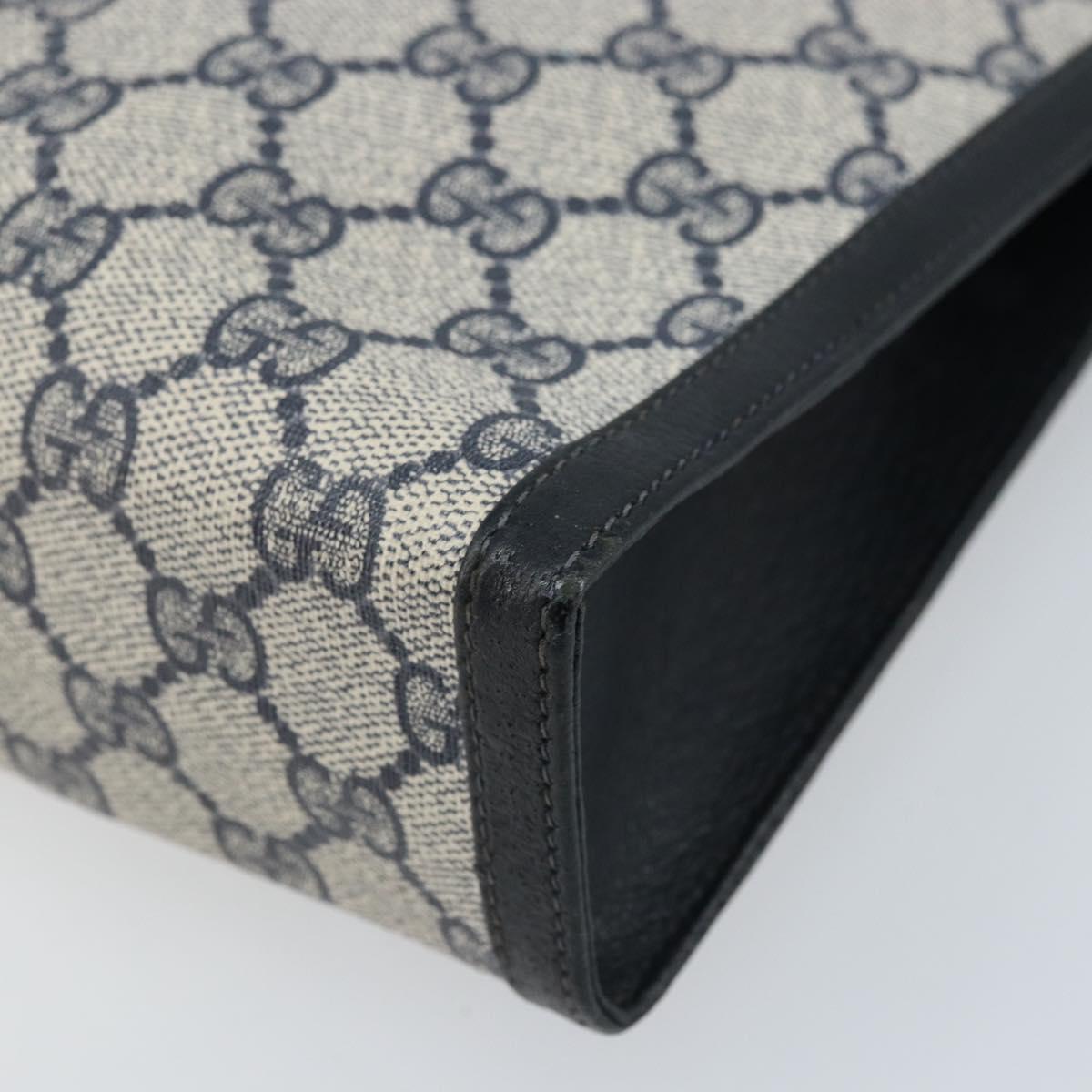 GUCCI GG Supreme Clutch Bag PVC Navy Auth BSZ101