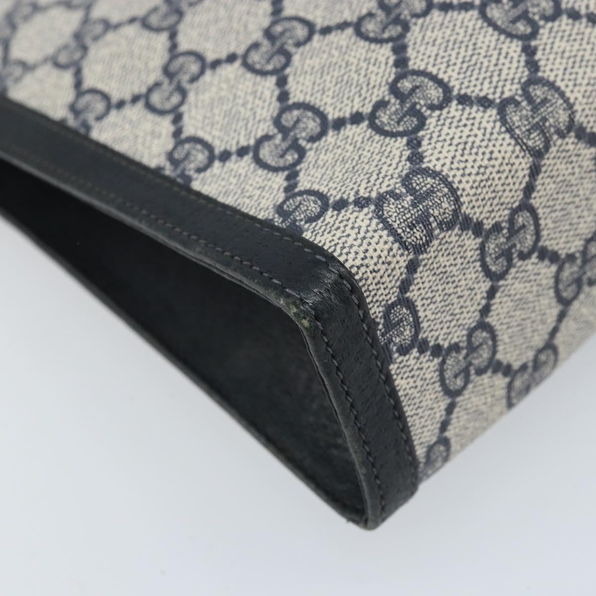 GUCCI GG Supreme Clutch Bag PVC Navy Auth BSZ101