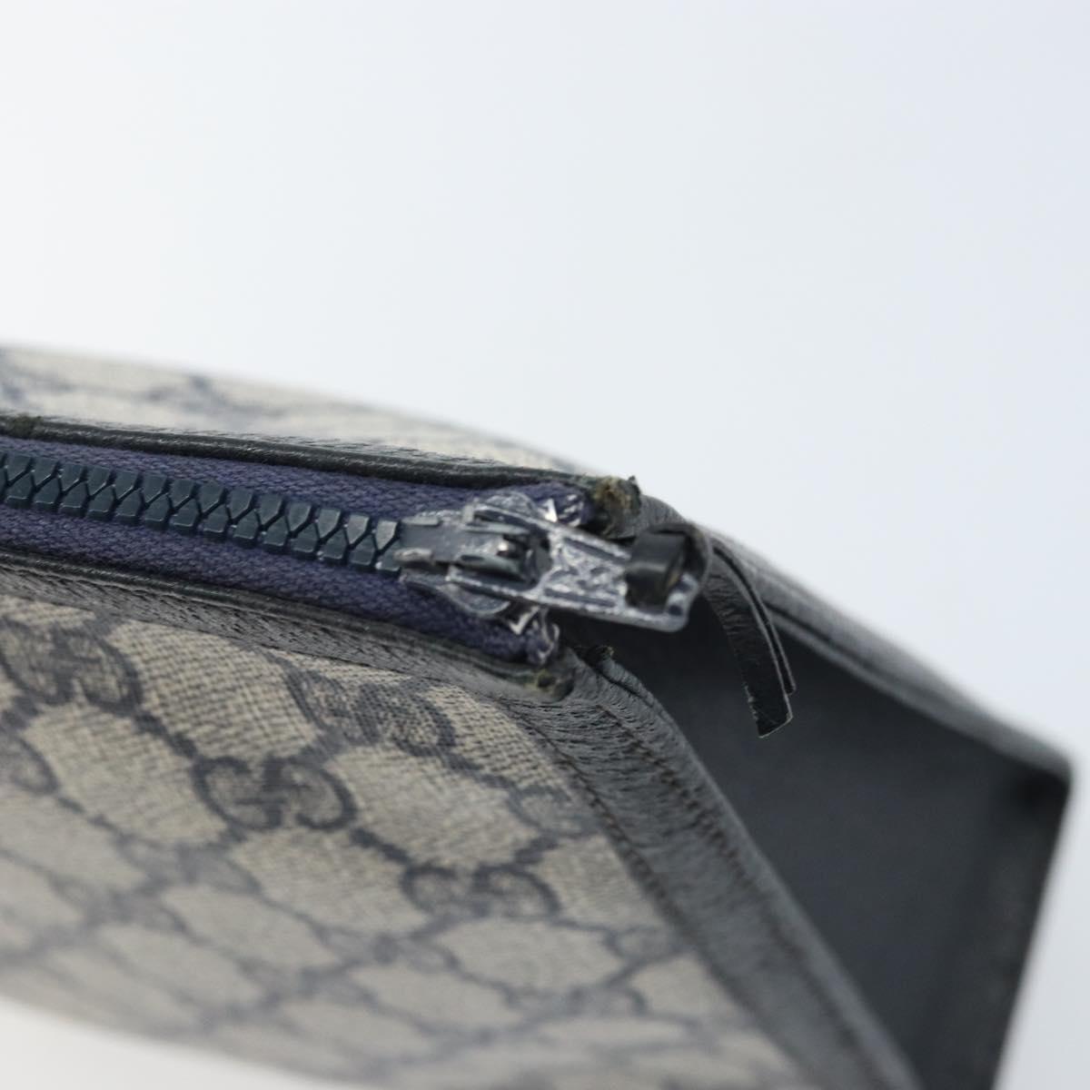 GUCCI GG Supreme Clutch Bag PVC Navy Auth BSZ101