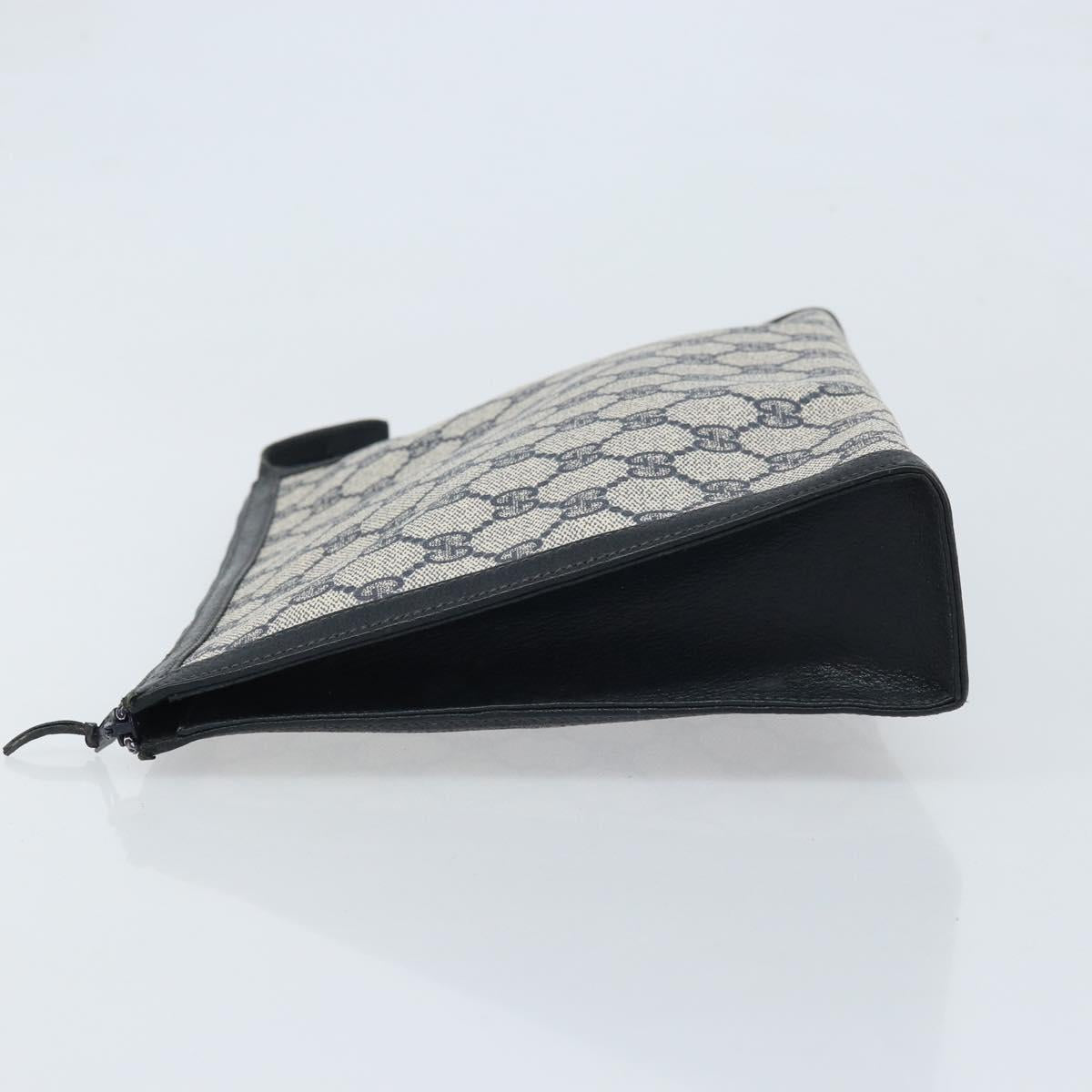 GUCCI GG Supreme Clutch Bag PVC Navy Auth BSZ101