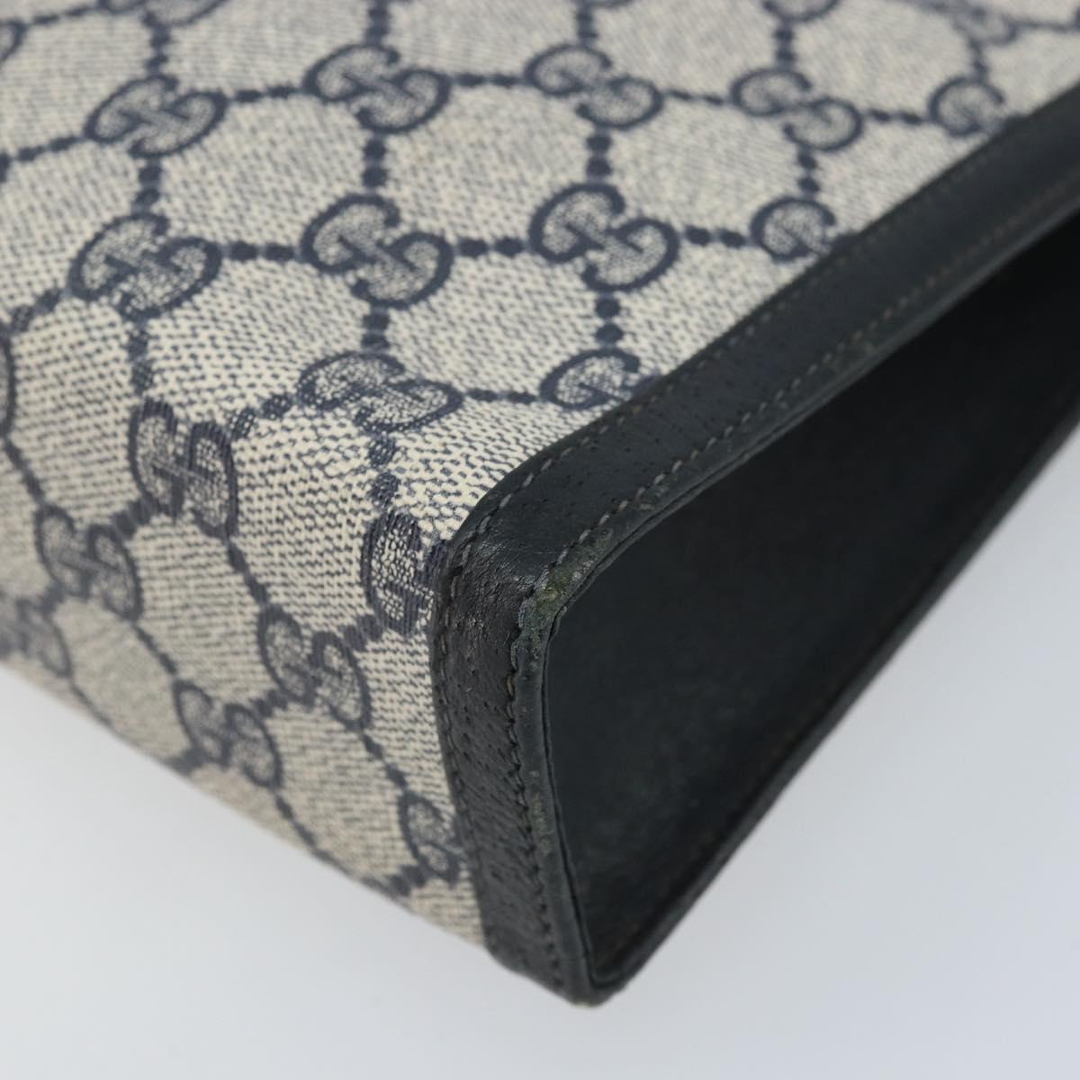 GUCCI GG Supreme Clutch Bag PVC Navy Auth BSZ101