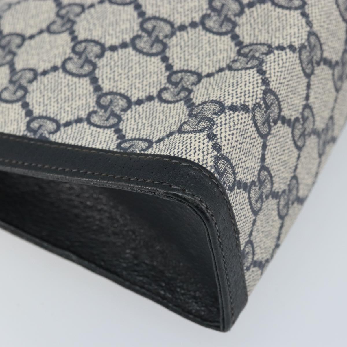 GUCCI GG Supreme Clutch Bag PVC Navy Auth BSZ101