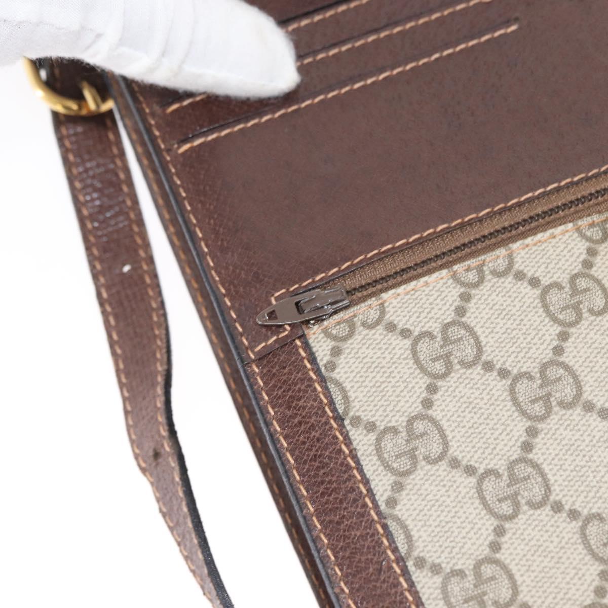 GUCCI GG Supreme Web Sherry Line Bag PVC Beige Gold 89 02 077 Auth BSZ106