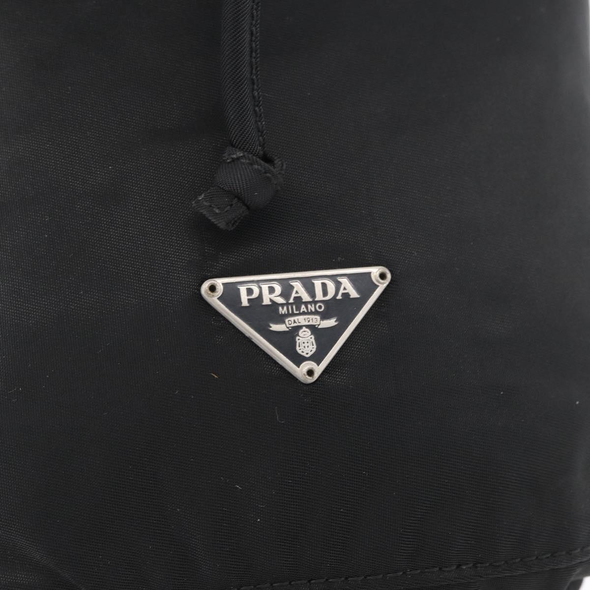 PRADA Drawstring Pouch Nylon Black Auth BSZ108