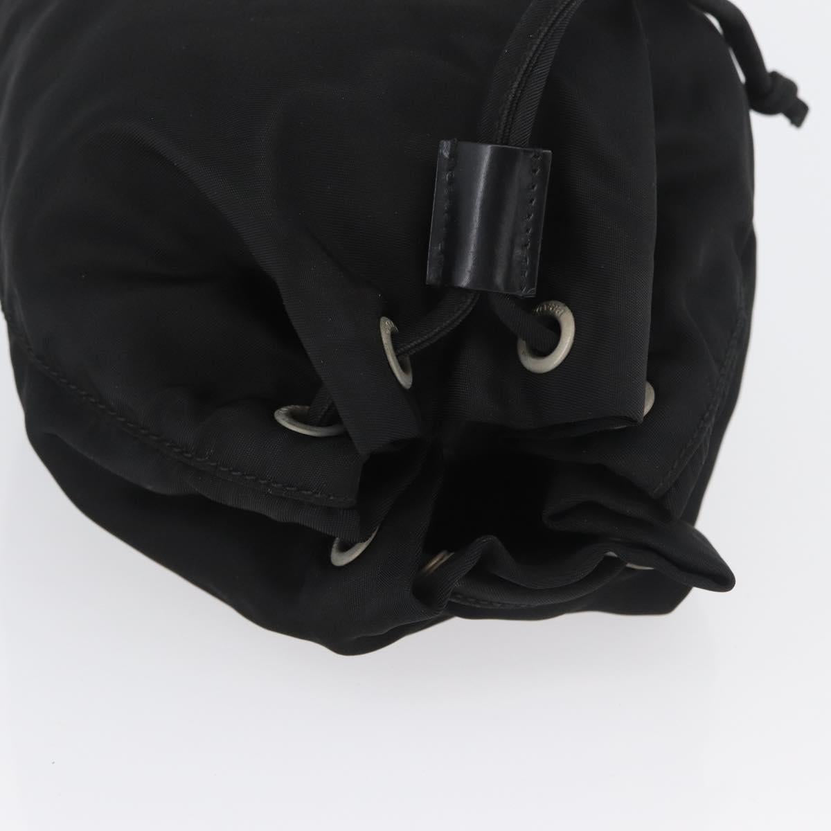 PRADA Drawstring Pouch Nylon Black Auth BSZ108