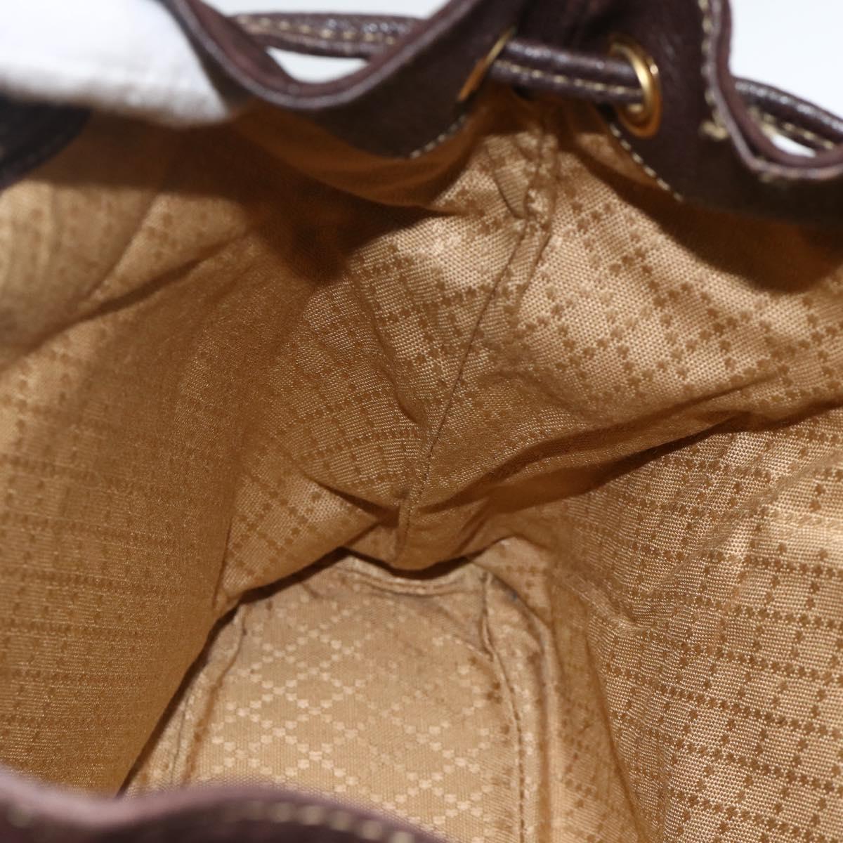 GUCCI Bamboo Backpack Leather Brown Gold 003 2058 0016 Auth BSZ111