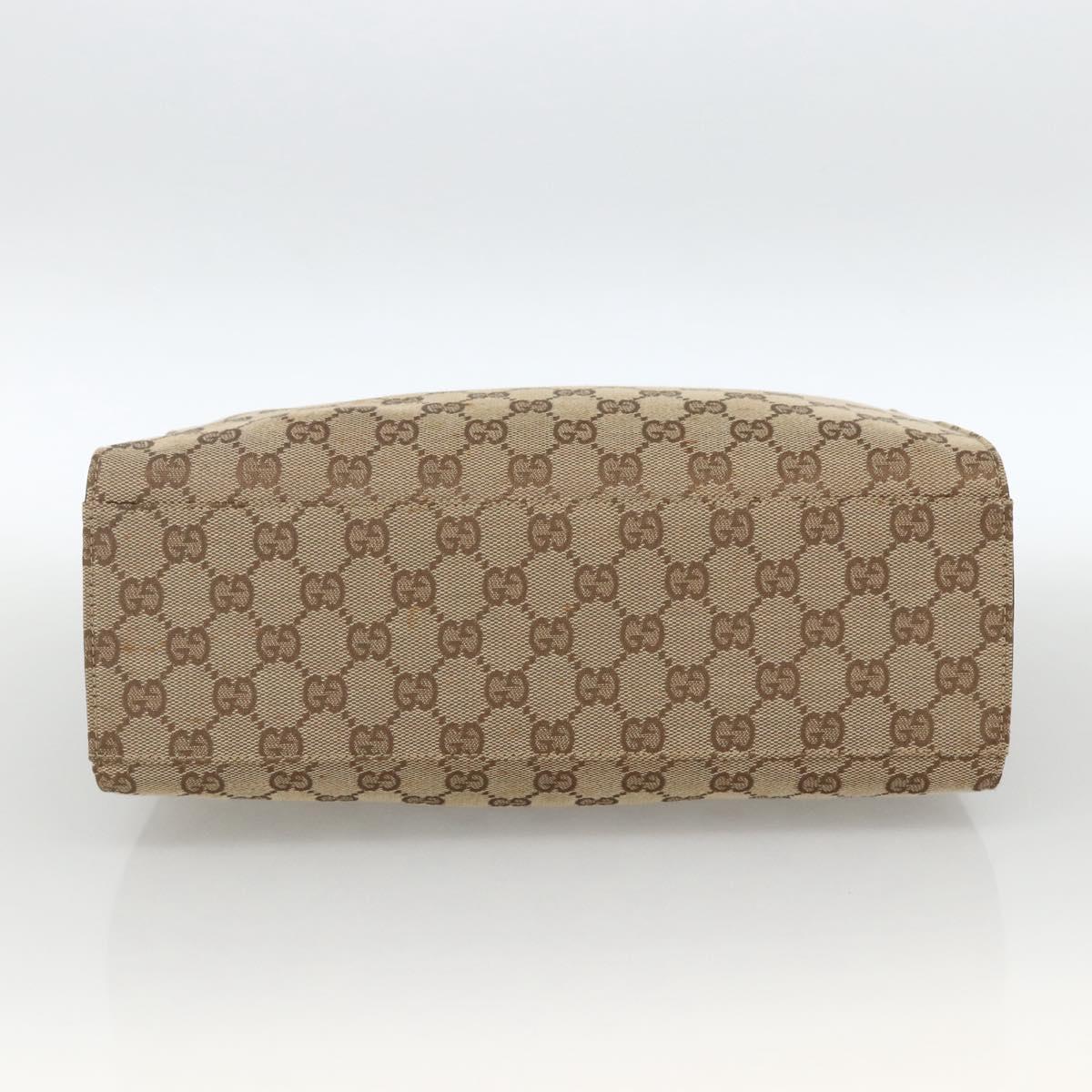 GUCCI GG Canvas Bamboo Hand Bag Nylon Beige Silver 002 1016 Auth BSZ113