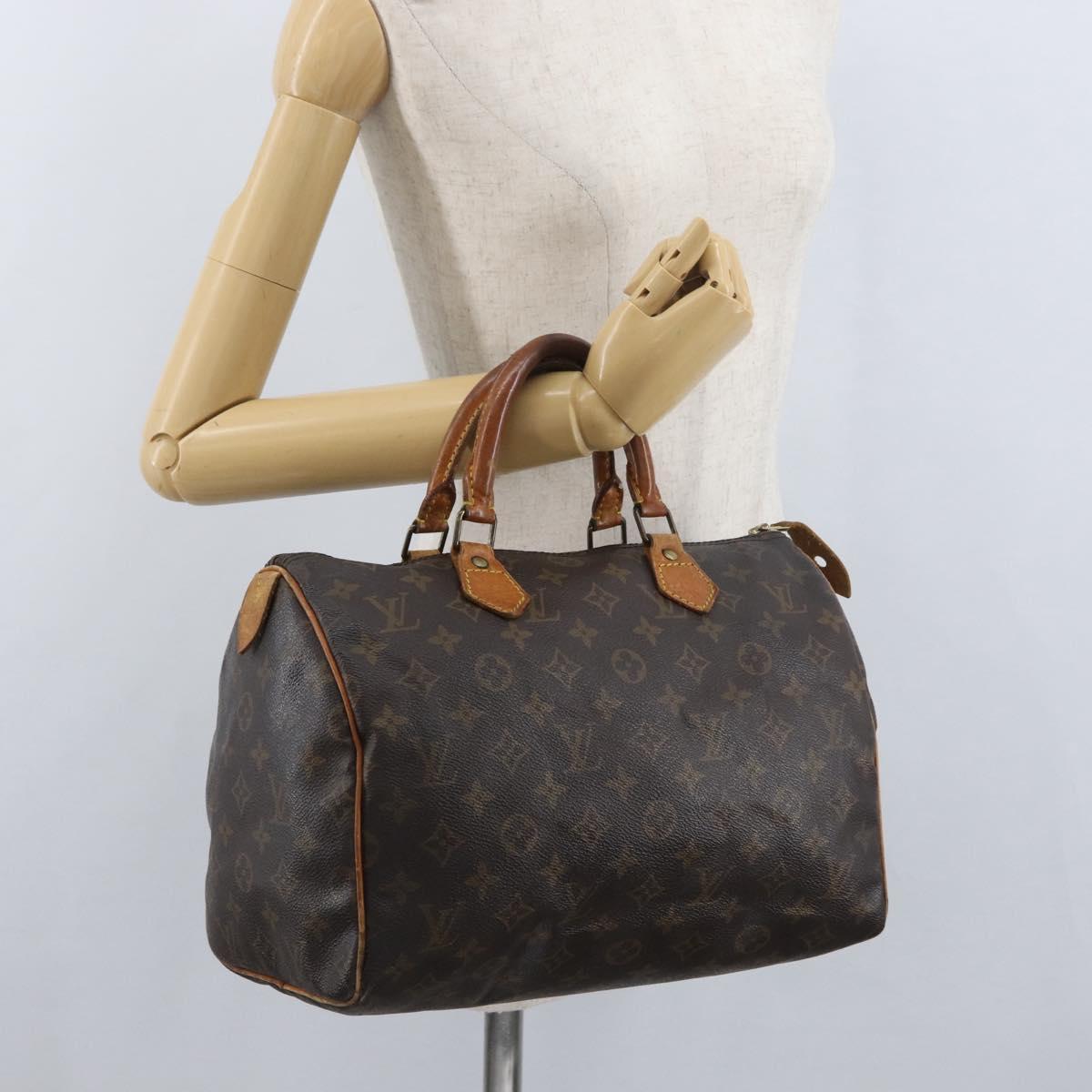 LOUIS VUITTON Monogram Speedy 30 Hand Bag M41526 LV Auth BSZ126