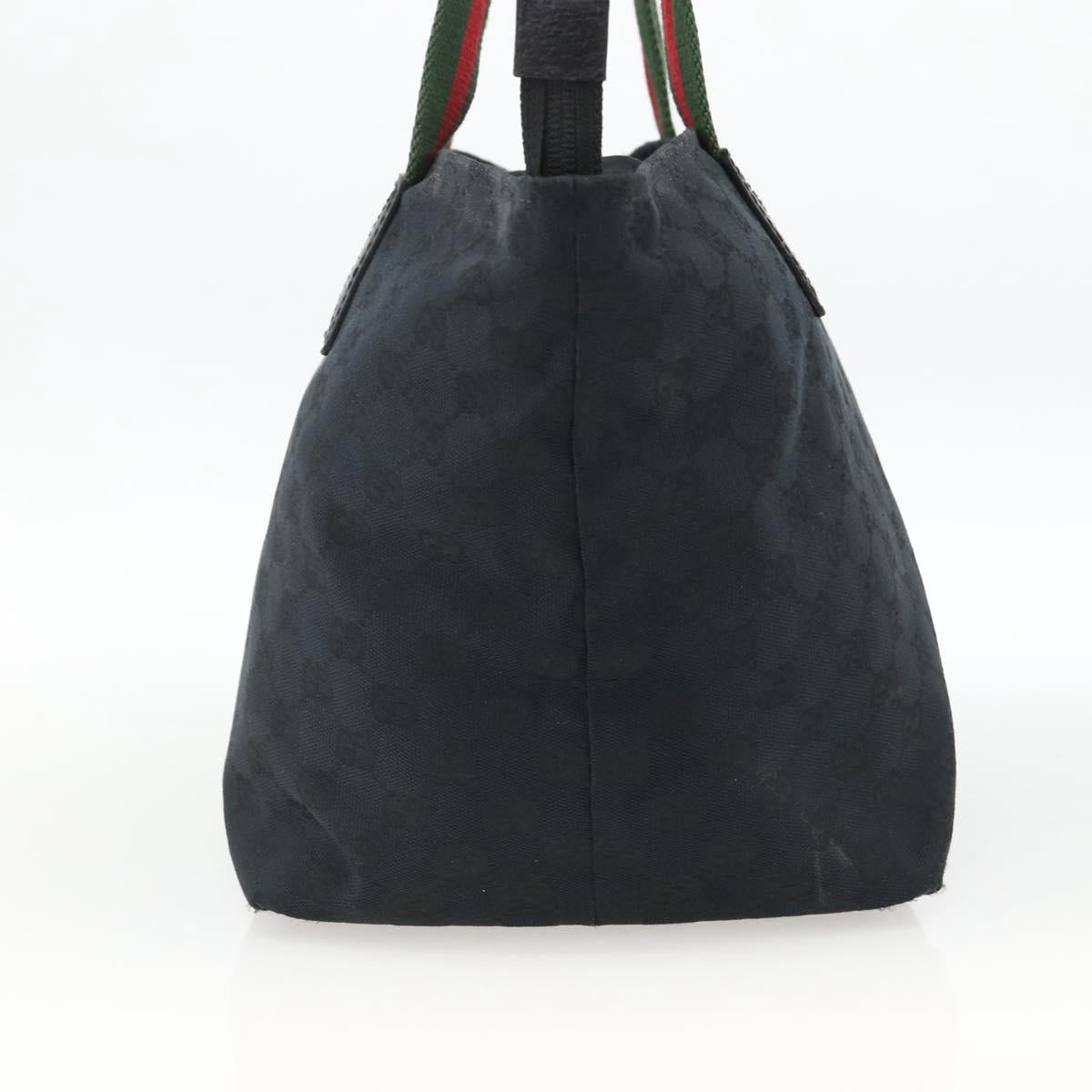 GUCCI GG Canvas Sherry Line Hand Bag Black 131230 Auth BSZ133