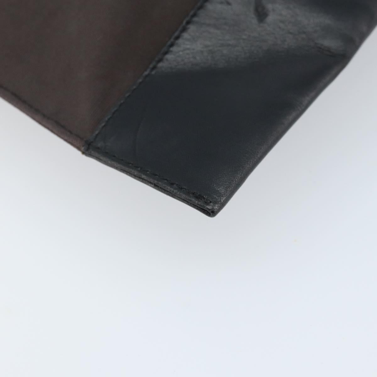 BOTTEGA VENETA Clutch Bag Canvas Brown Silver Auth BSZ138