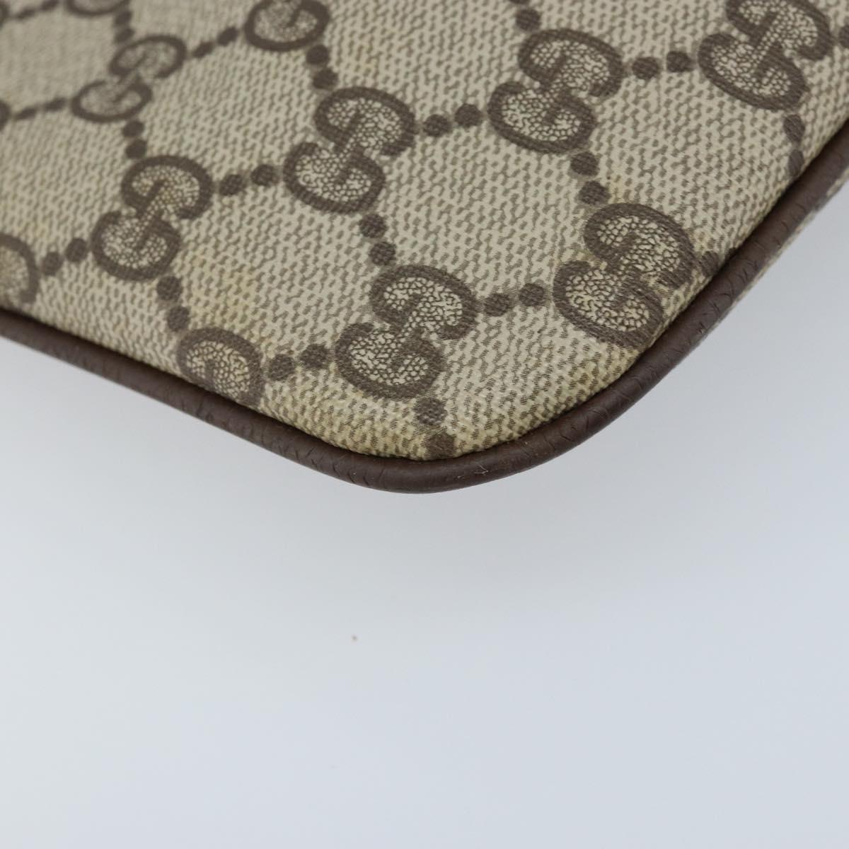 GUCCI GG Supreme Web Sherry Line Bag PVC Beige Gold 904 02 047 Auth BSZ142