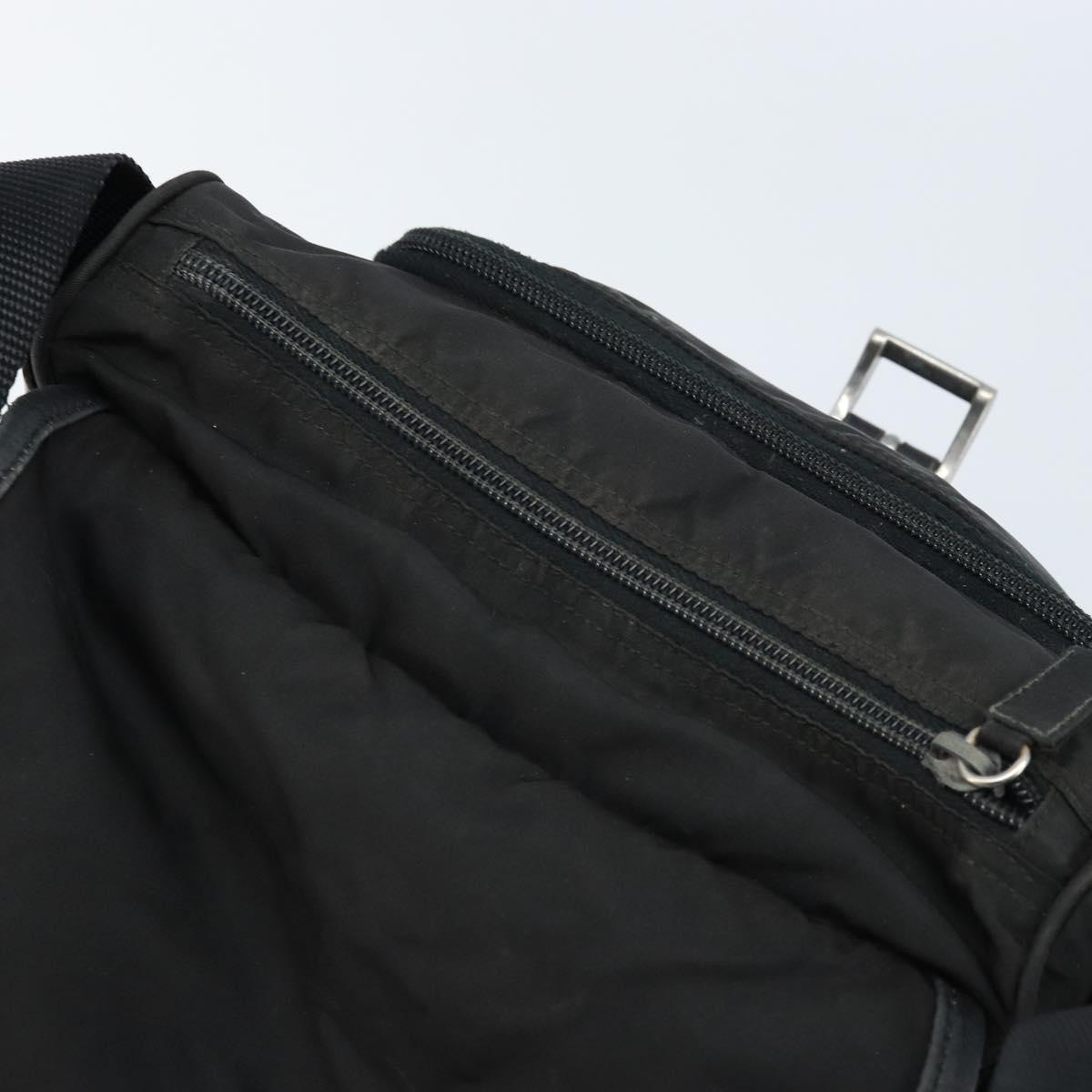 PRADA Shoulder Bag Nylon Black Silver Auth BSZ143