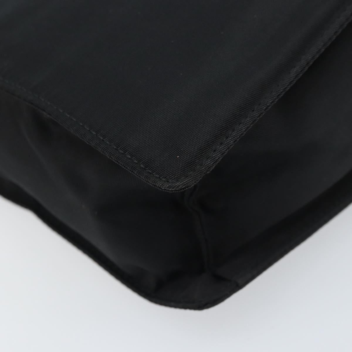 PRADA Hand Bag Nylon Black Silver Auth BSZ146