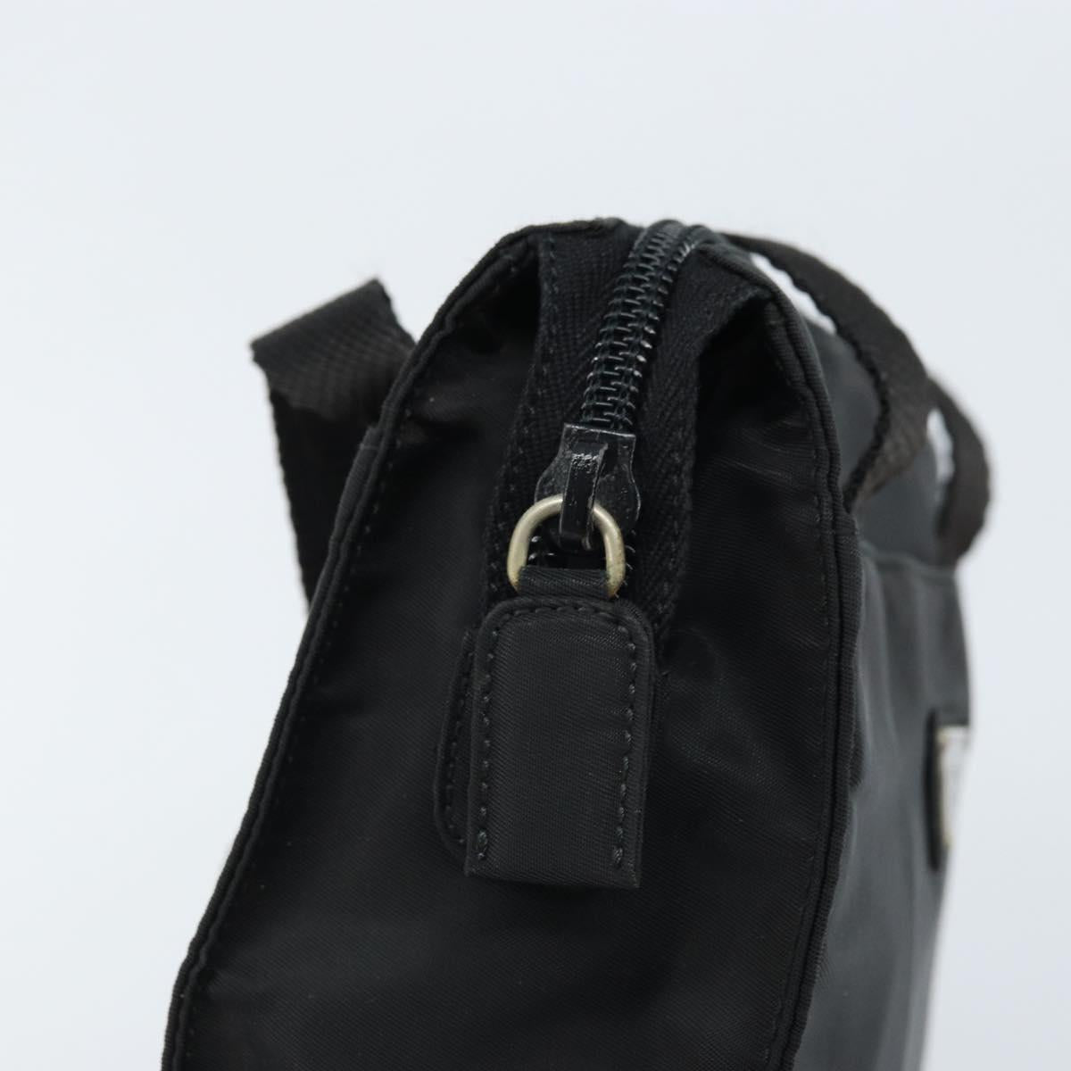 PRADA Hand Bag Nylon Black Silver Auth BSZ146