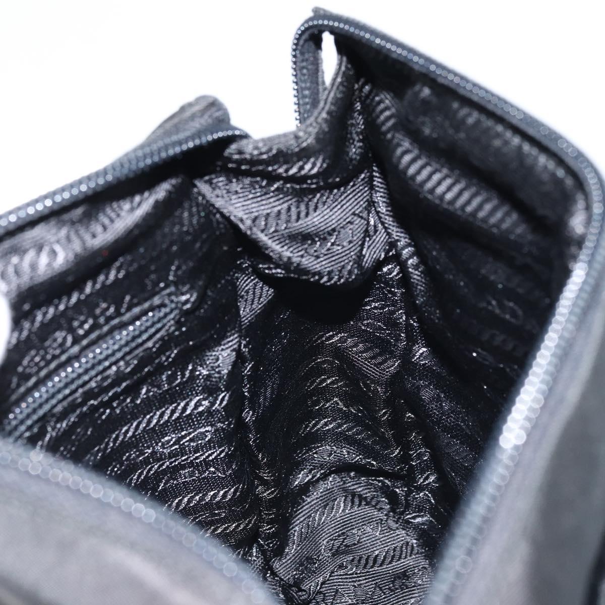 PRADA Hand Bag Nylon Black Silver Auth BSZ146