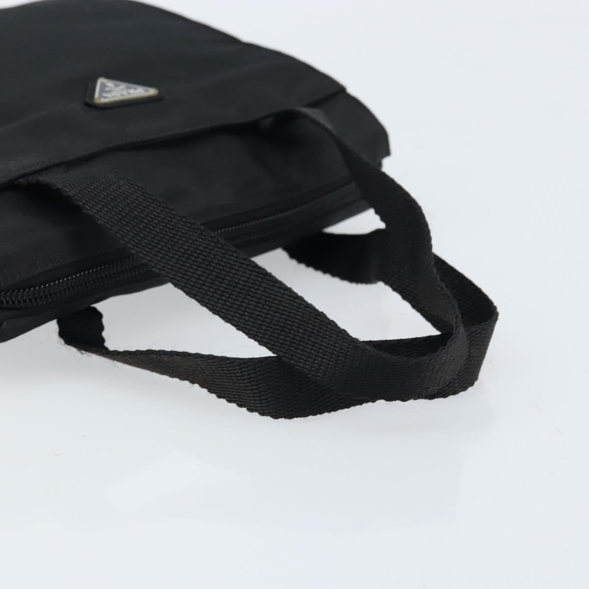 PRADA Hand Bag Nylon Black Silver Auth BSZ146