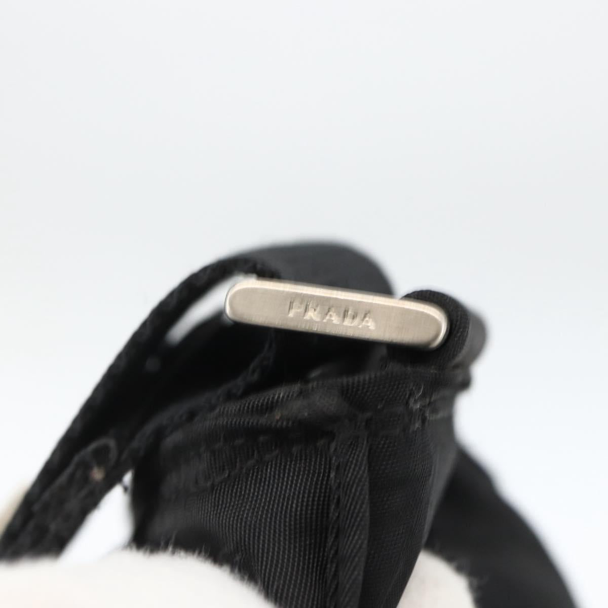 PRADA Shoulder Bag Nylon Black Silver Auth BSZ154