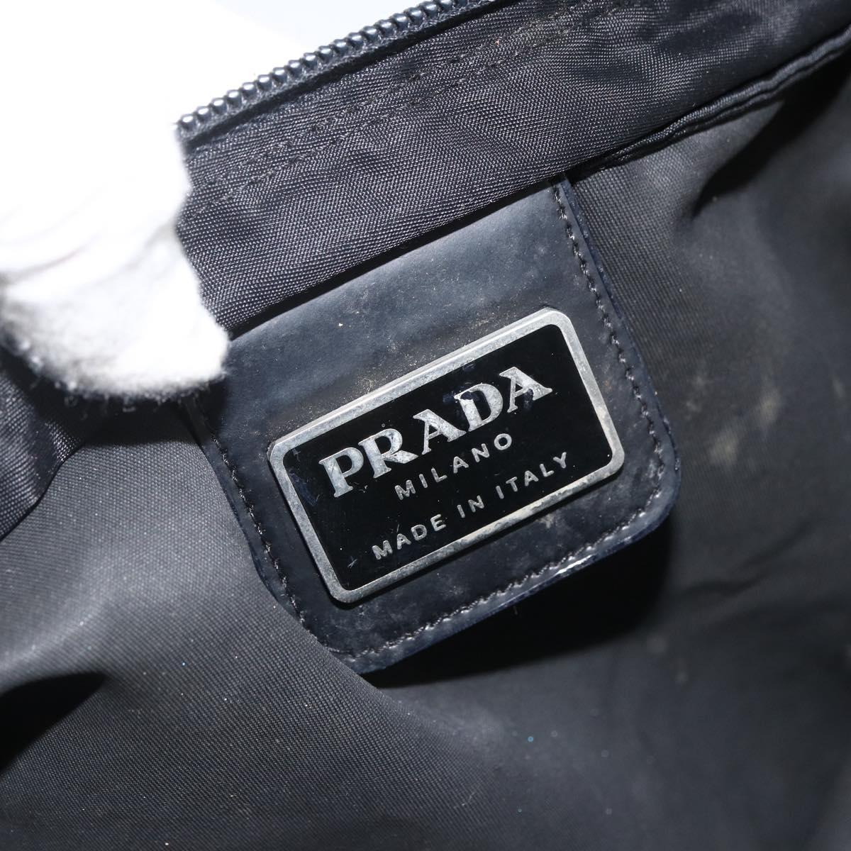 PRADA Shoulder Bag Nylon Black Silver Auth BSZ154
