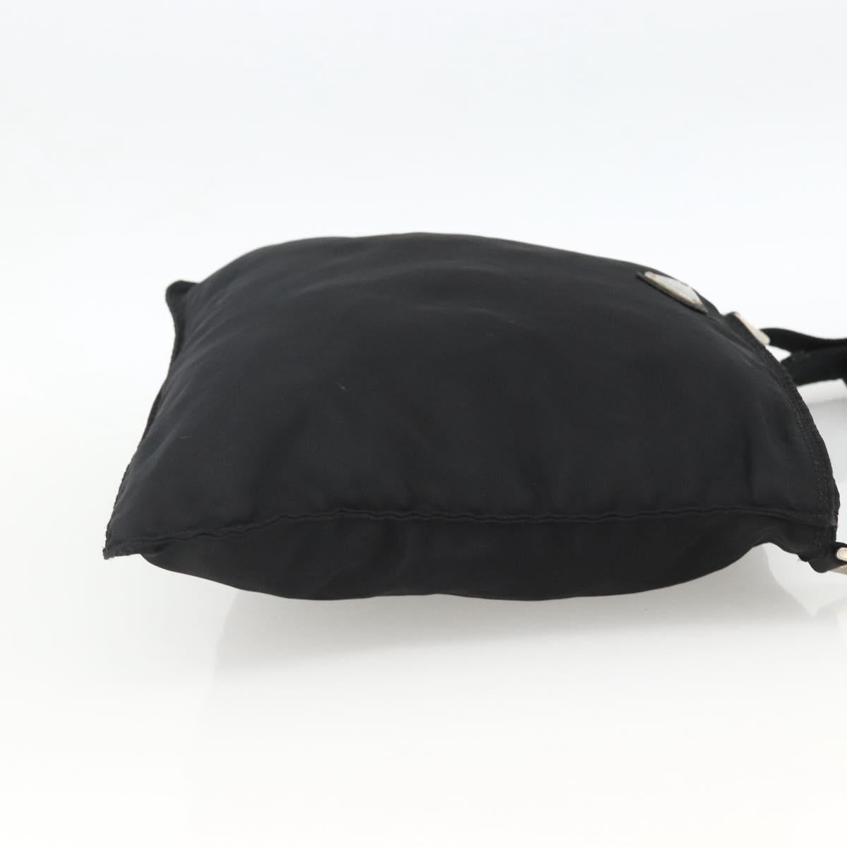 PRADA Shoulder Bag Nylon Black Silver Auth BSZ154