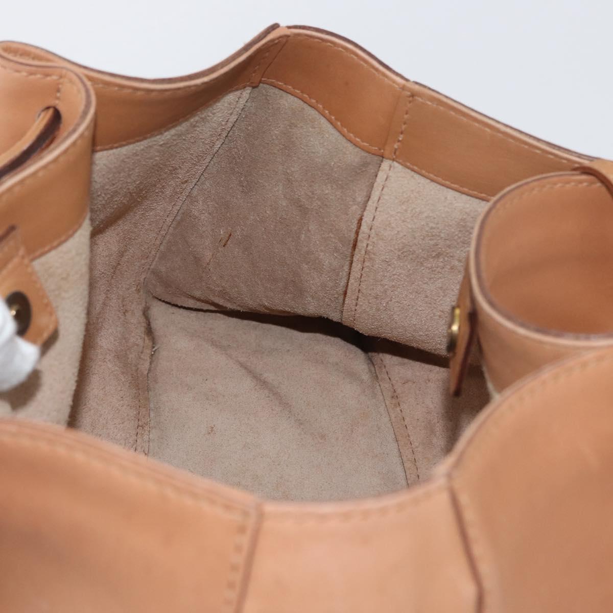 GUCCI Tote Bag Leather Beige 94898 Auth BSZ157