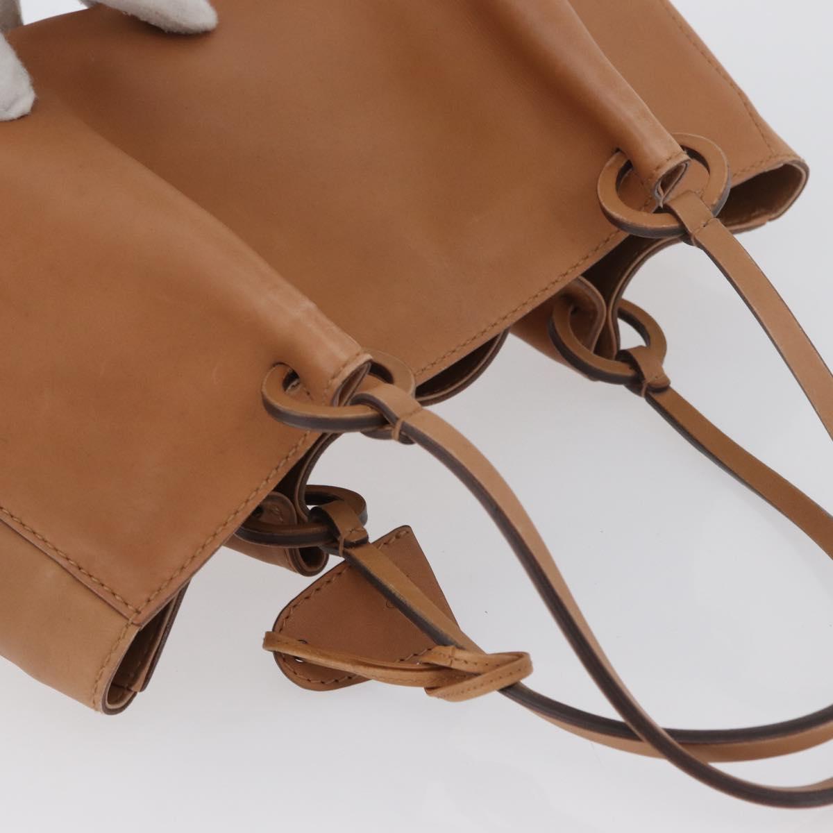 GUCCI Tote Bag Leather Beige 94898 Auth BSZ157