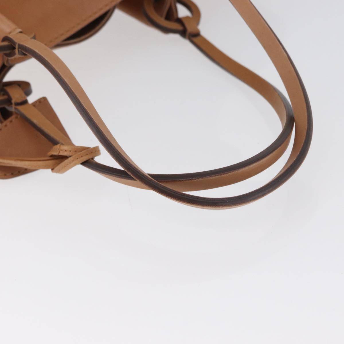 GUCCI Tote Bag Leather Beige 94898 Auth BSZ157