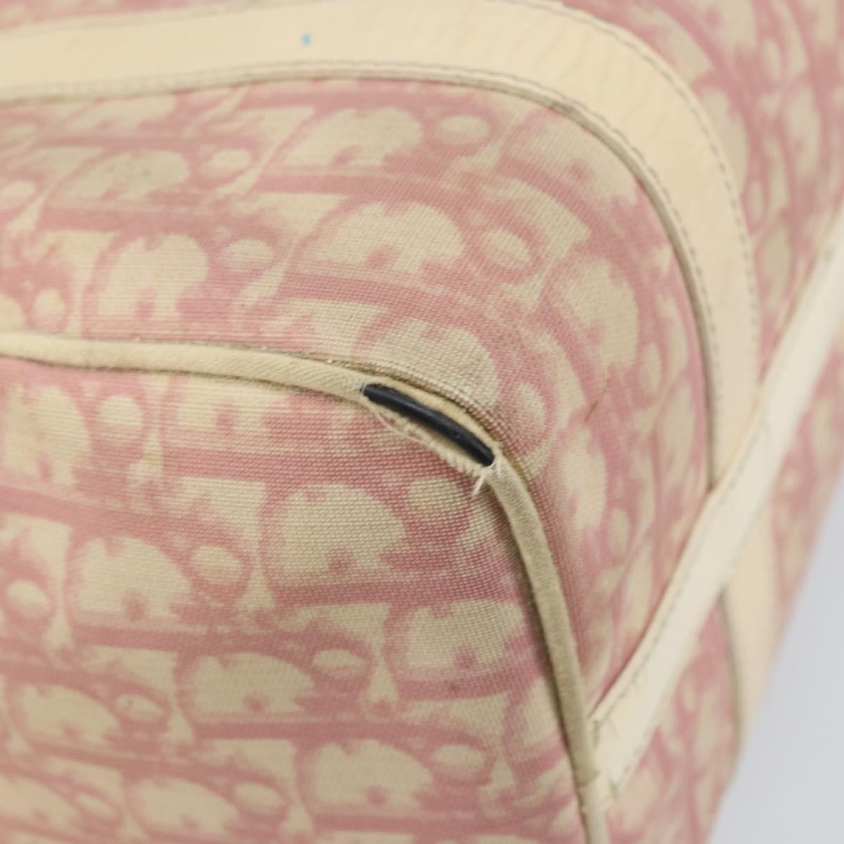 Christian Dior Trotter Canvas Hand Bag PVC Pink Silver Auth BSZ164