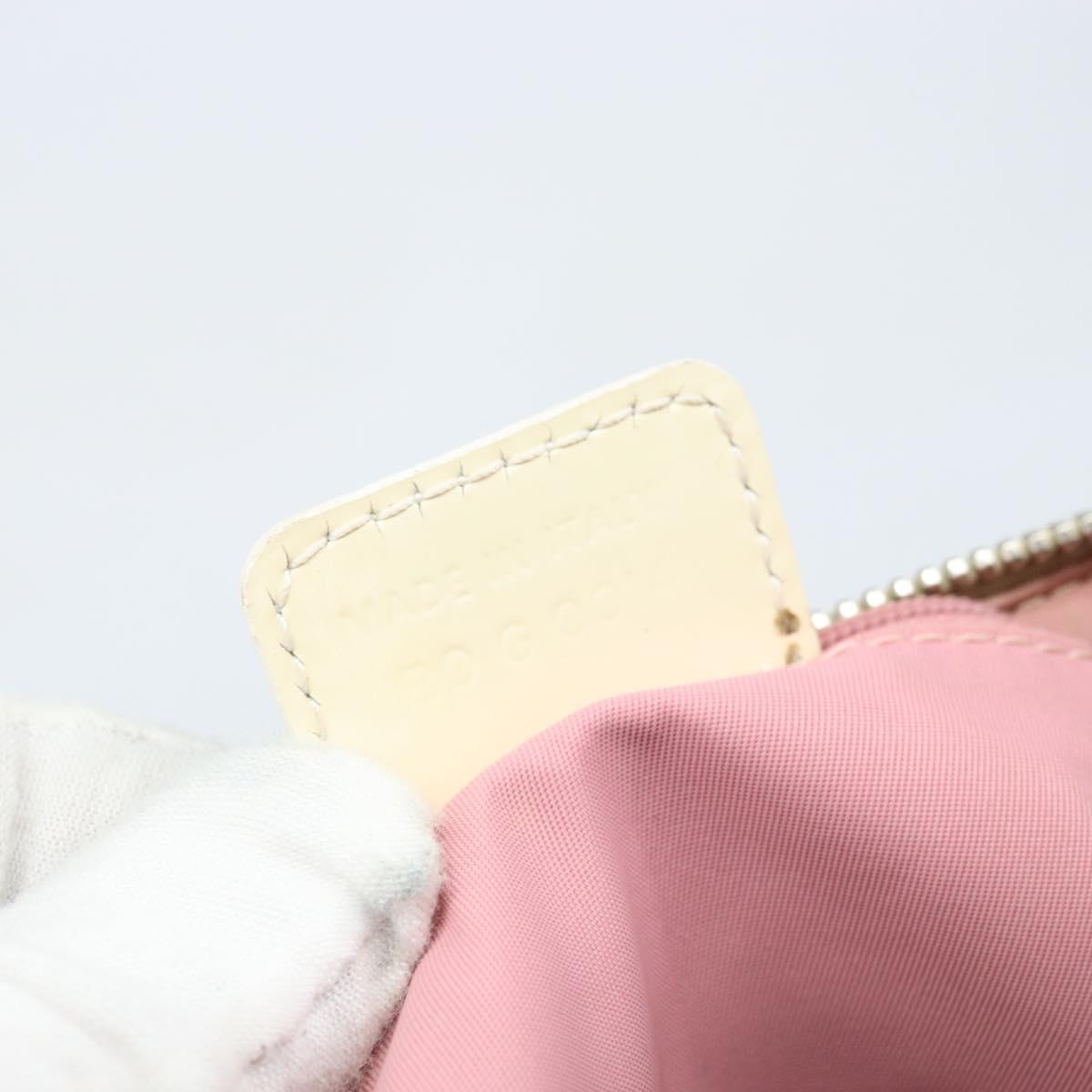 Christian Dior Trotter Canvas Hand Bag PVC Pink Silver Auth BSZ164