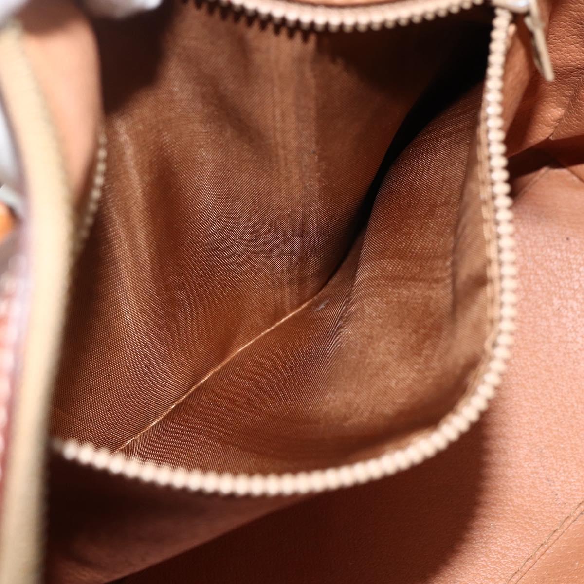 CELINE Macadam Canvas Hand Bag PVC Leather Brown Gold Auth BSZ166