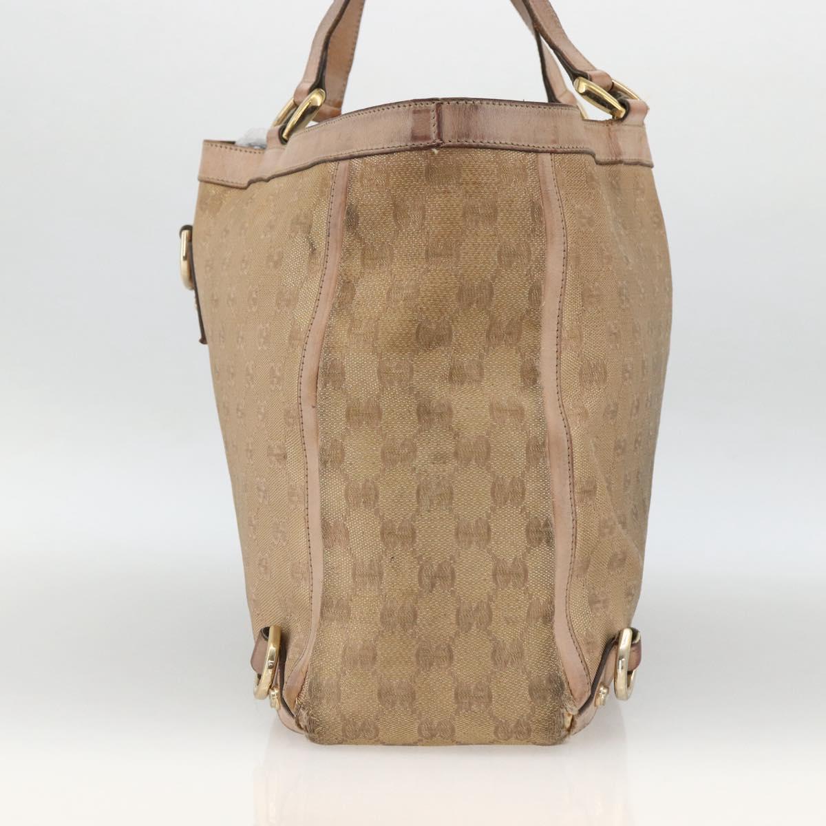 GUCCI GG Canvas Abbey Tote Bag Beige Gold 141472 Auth BSZ183