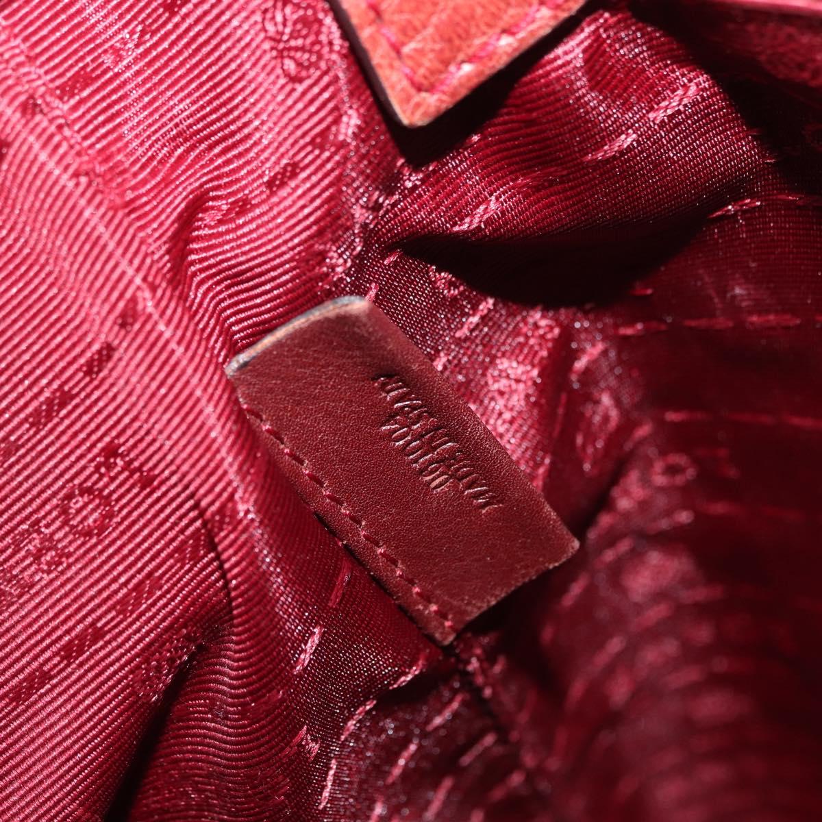 LOEWE Heritage Tote Bag Leather Red Silver Auth BSZ189