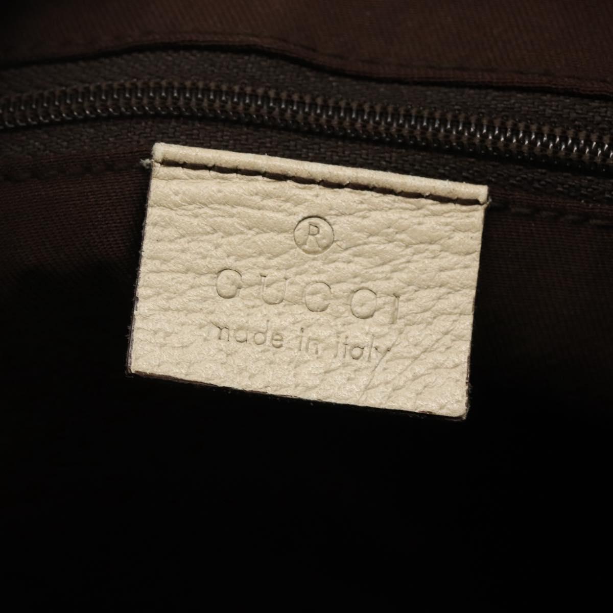 GUCCI GG Canvas Hand Bag Beige Gold 130942 Auth BSZ194