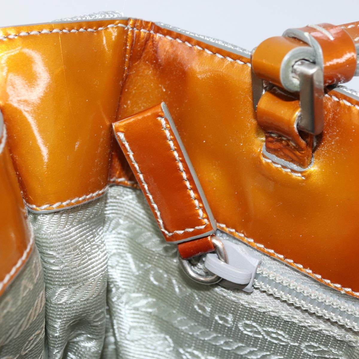 PRADA Sports Hand Bag Nylon Silver Auth BSZ195