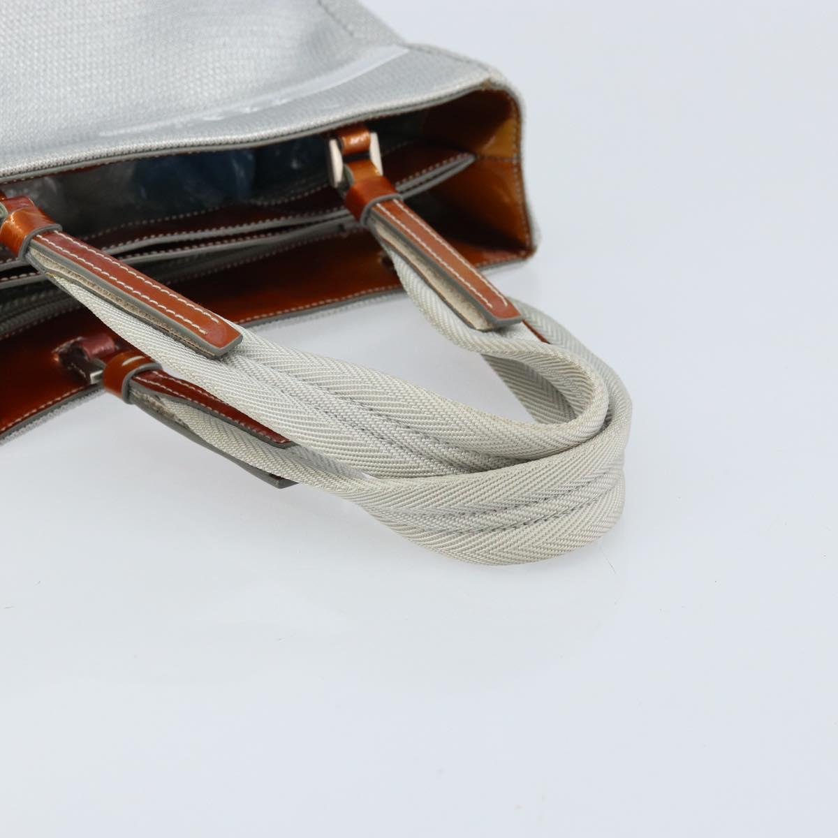 PRADA Sports Hand Bag Nylon Silver Auth BSZ195
