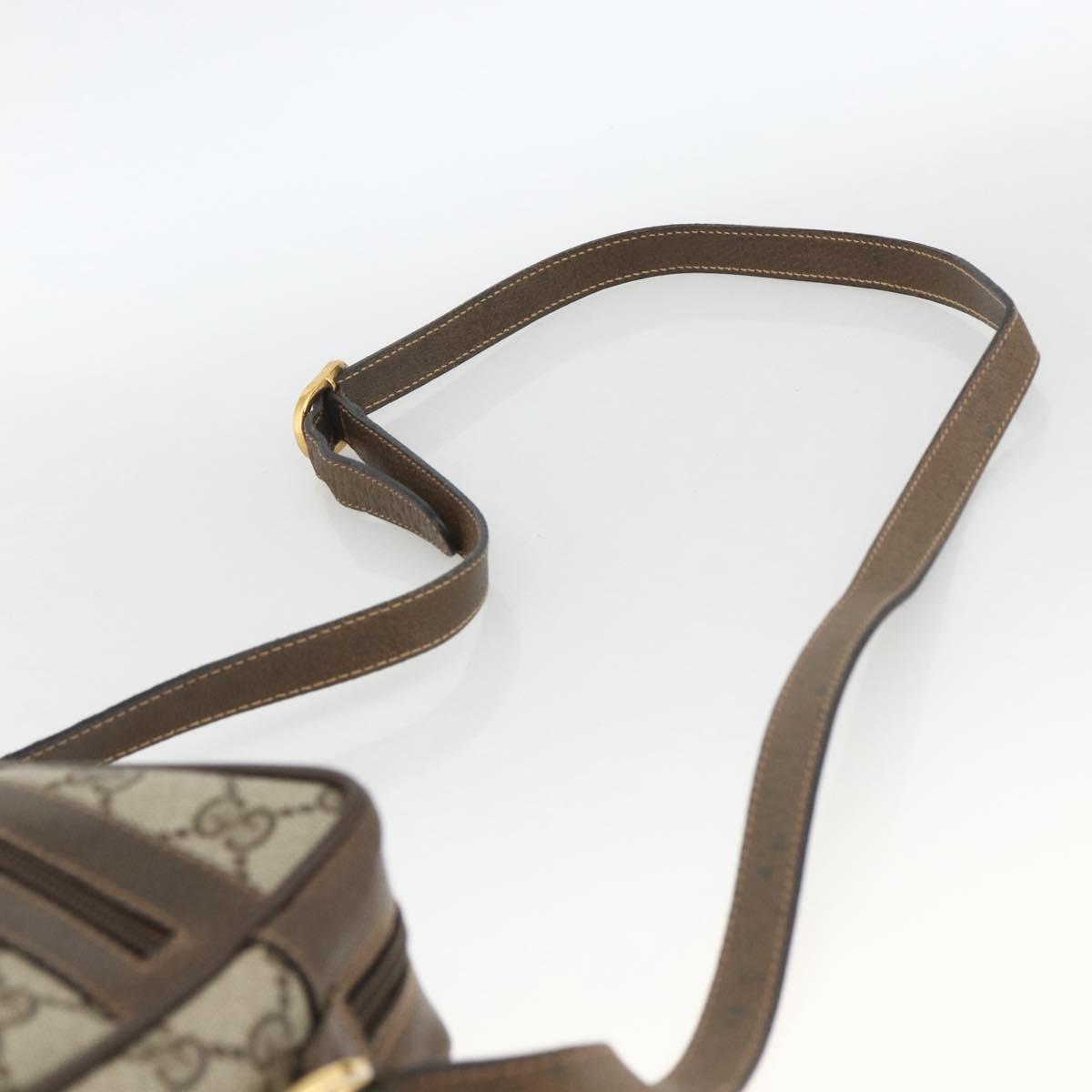 GUCCI GG Supreme Web Sherry Line Bag PVC Beige Gold 56 02 004 Auth BSZ198
