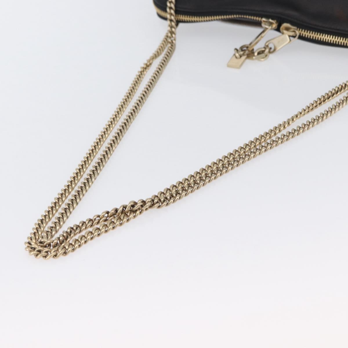 Chloe Chain Shoulder Bag Leather Bronze Gold Auth BSZ219