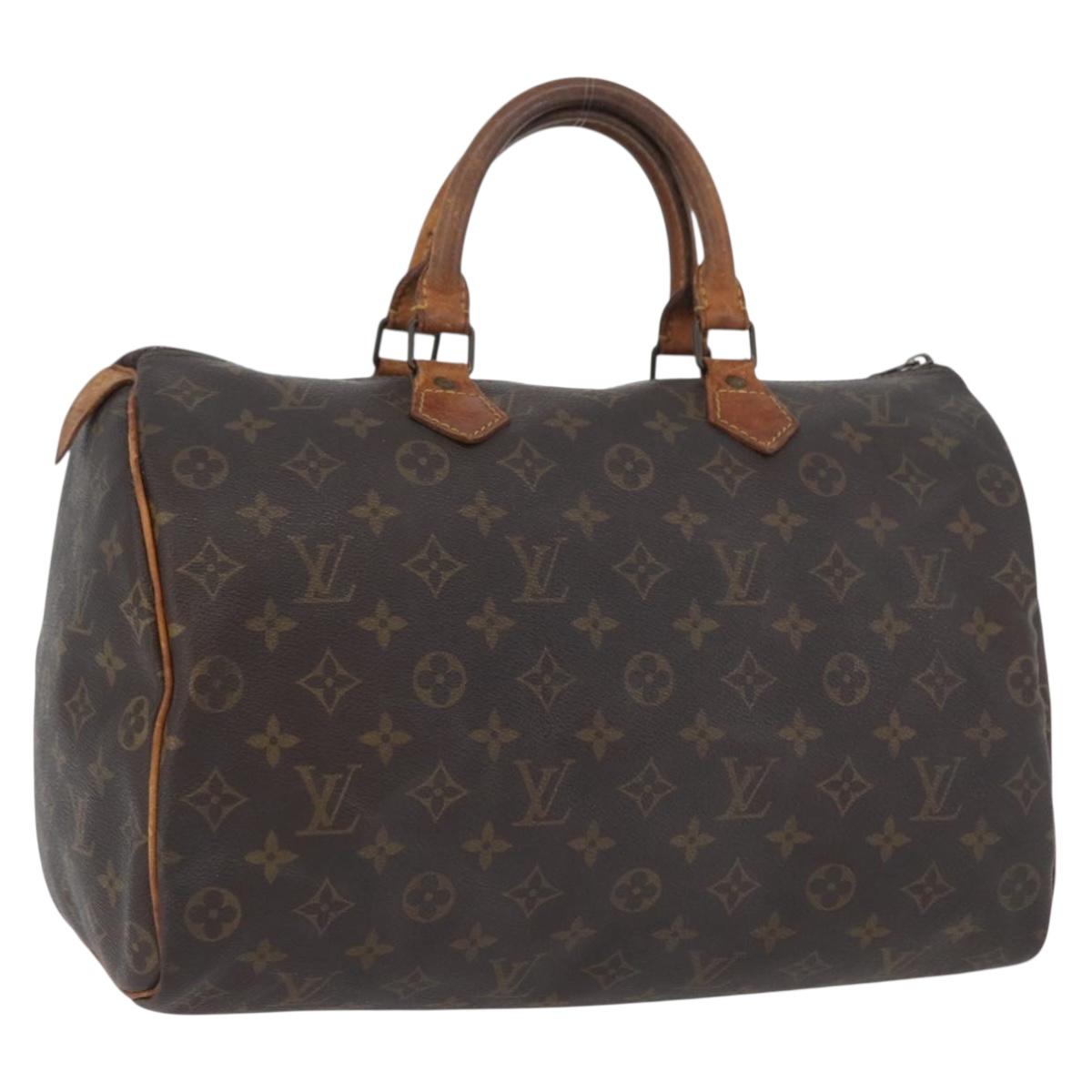 LOUIS VUITTON Monogram Speedy 35 Hand Bag M41524 LV Auth BSZ223