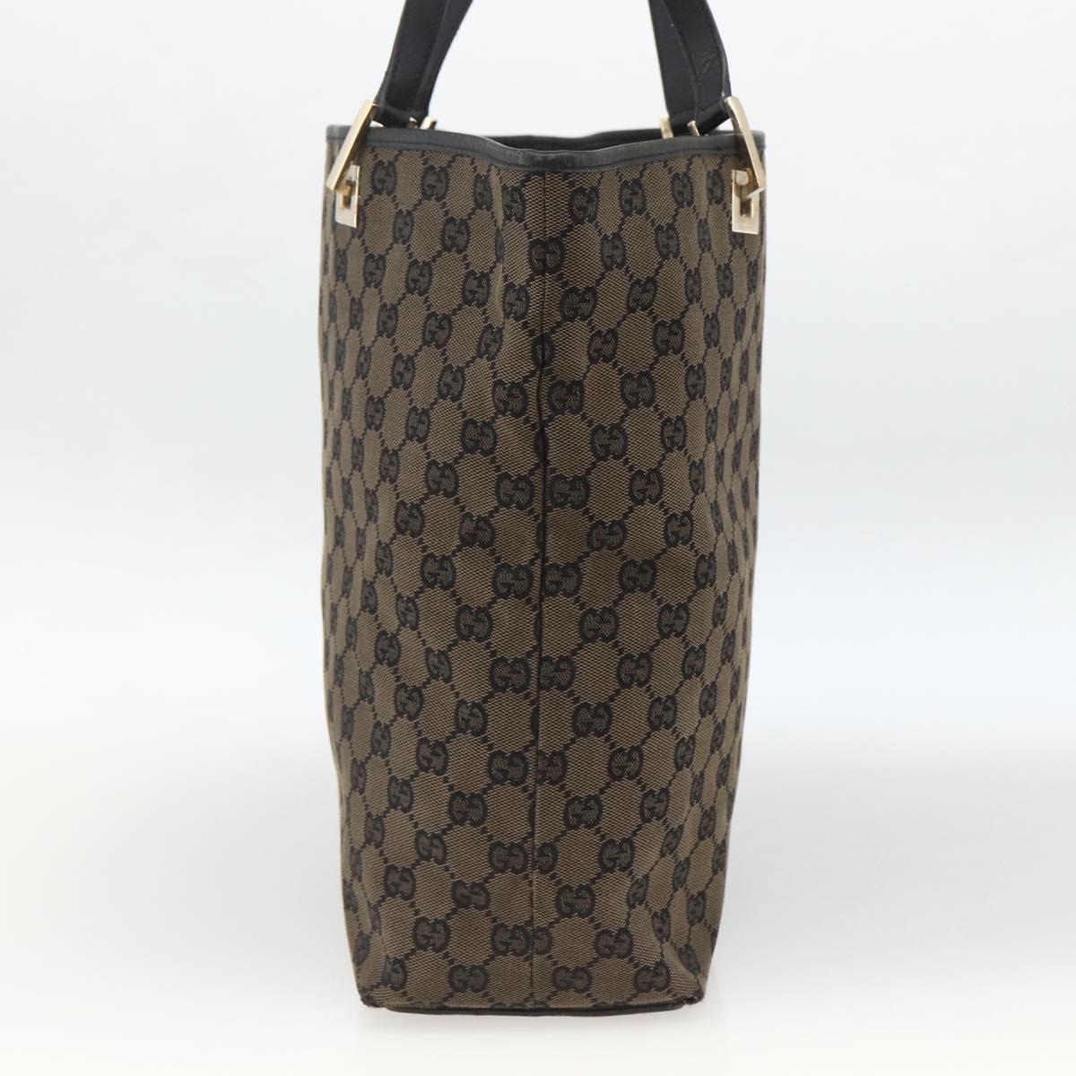 GUCCI GG Canvas Tote Bag Black Gold 002 1098 Auth BSZ240