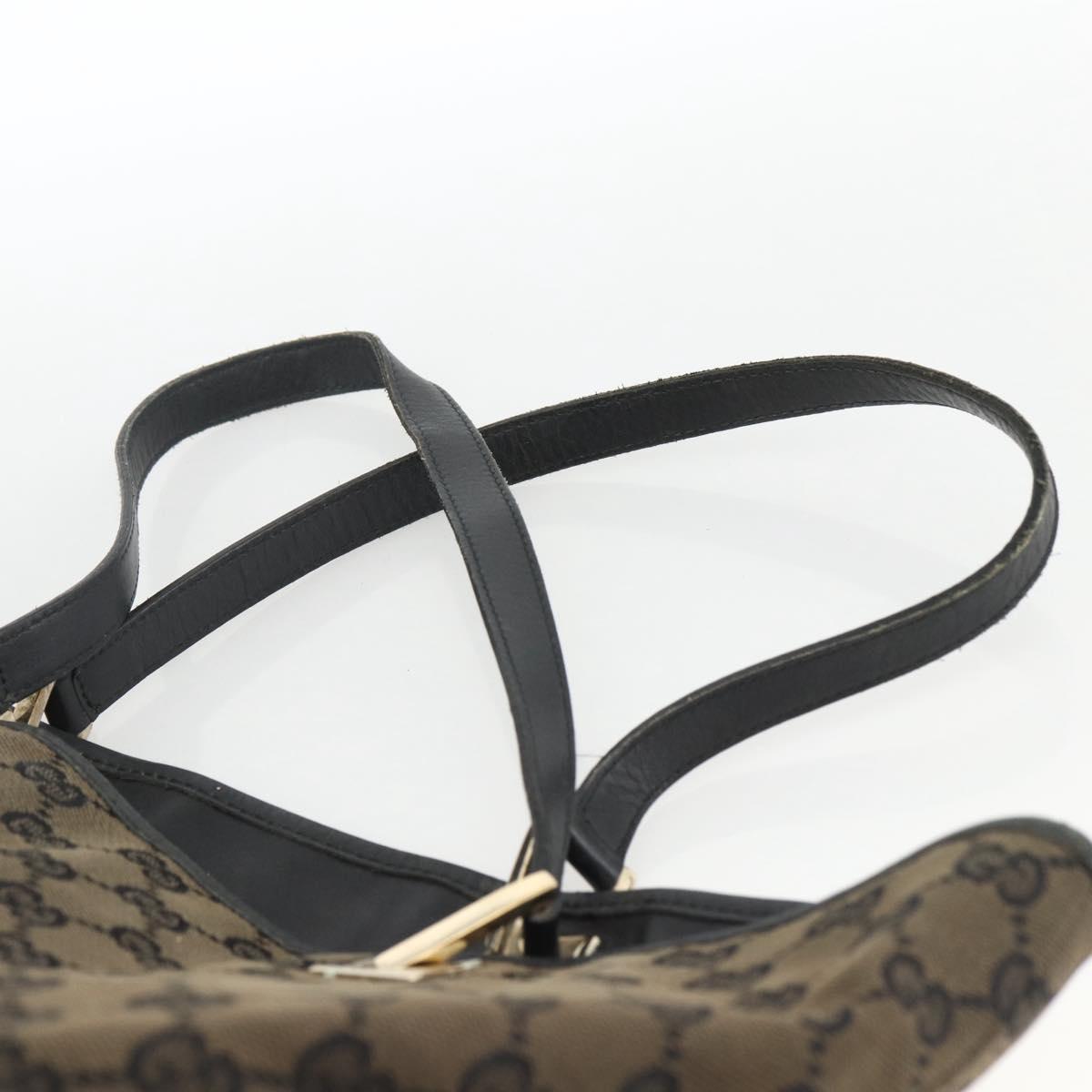 GUCCI GG Canvas Tote Bag Black Gold 002 1098 Auth BSZ240